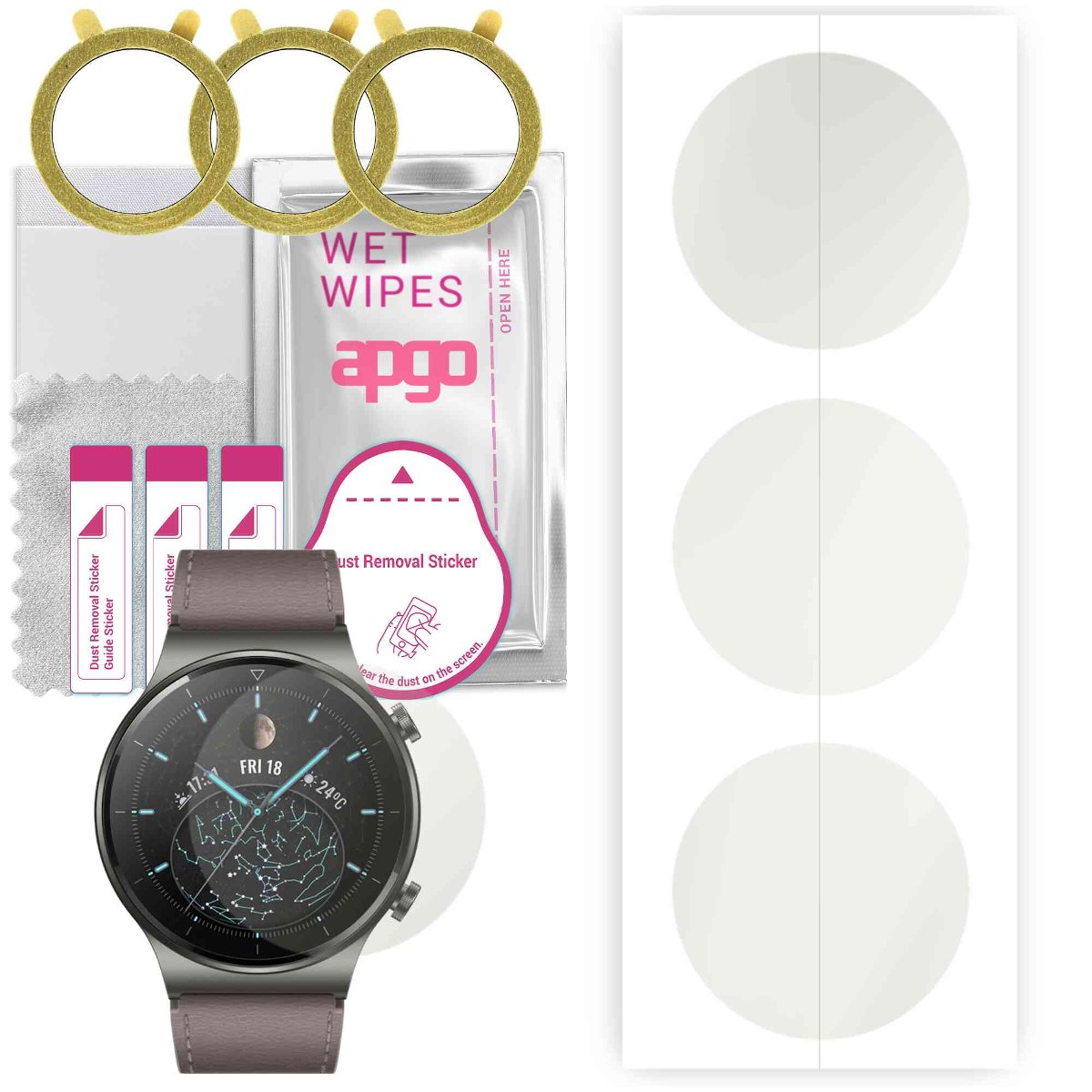3x Folia hydrożelowa MATOWA do Huawei Watch GT 2 Pro - apgo Smartwatch Hydrogel MATTE Protection Ochrona na ekran smartwatcha