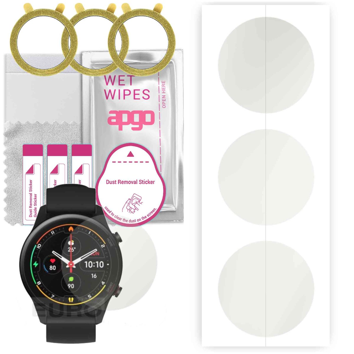 3x Folia hydrożelowa MATOWA do Xiaomi Mi Watch - apgo Smartwatch Hydrogel MATTE Protection Ochrona na ekran smartwatcha