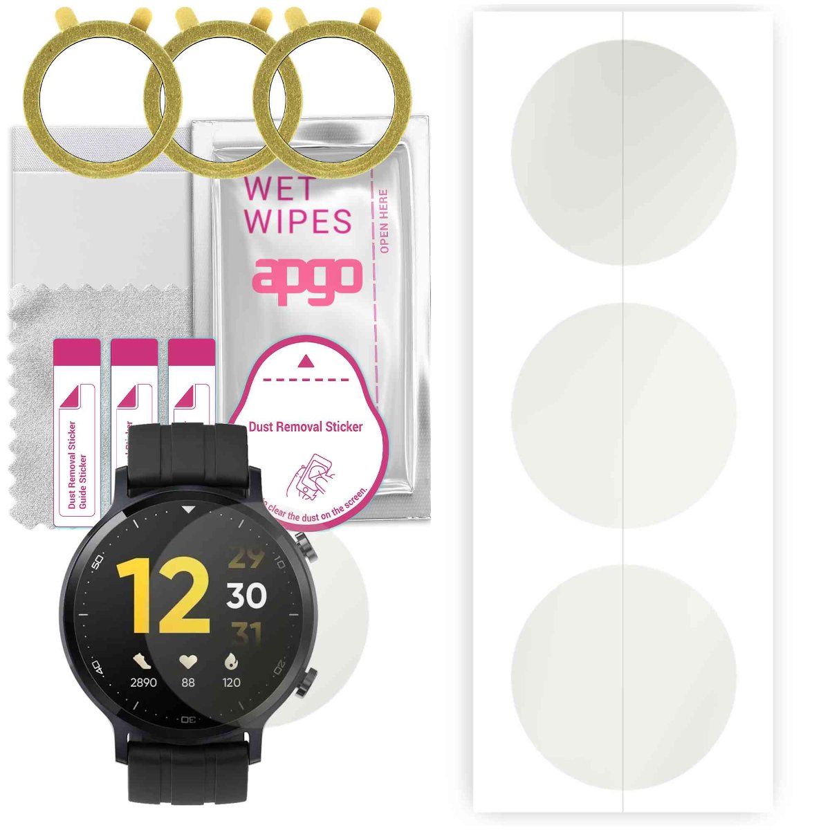 3x Folia hydrożelowa MATOWA do Realme Watch S - apgo Smartwatch Hydrogel MATTE Protection Ochrona na ekran smartwatcha