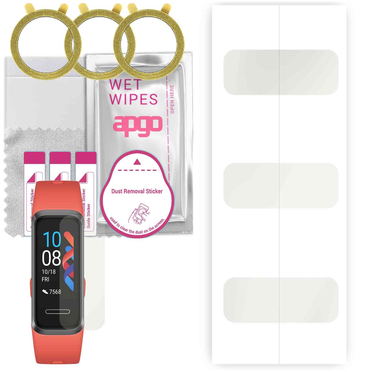 3x Folia hydrożelowa MATOWA do Huawei Band 4 - apgo Smartwatch Hydrogel MATTE Protection Ochrona na ekran smartwatcha