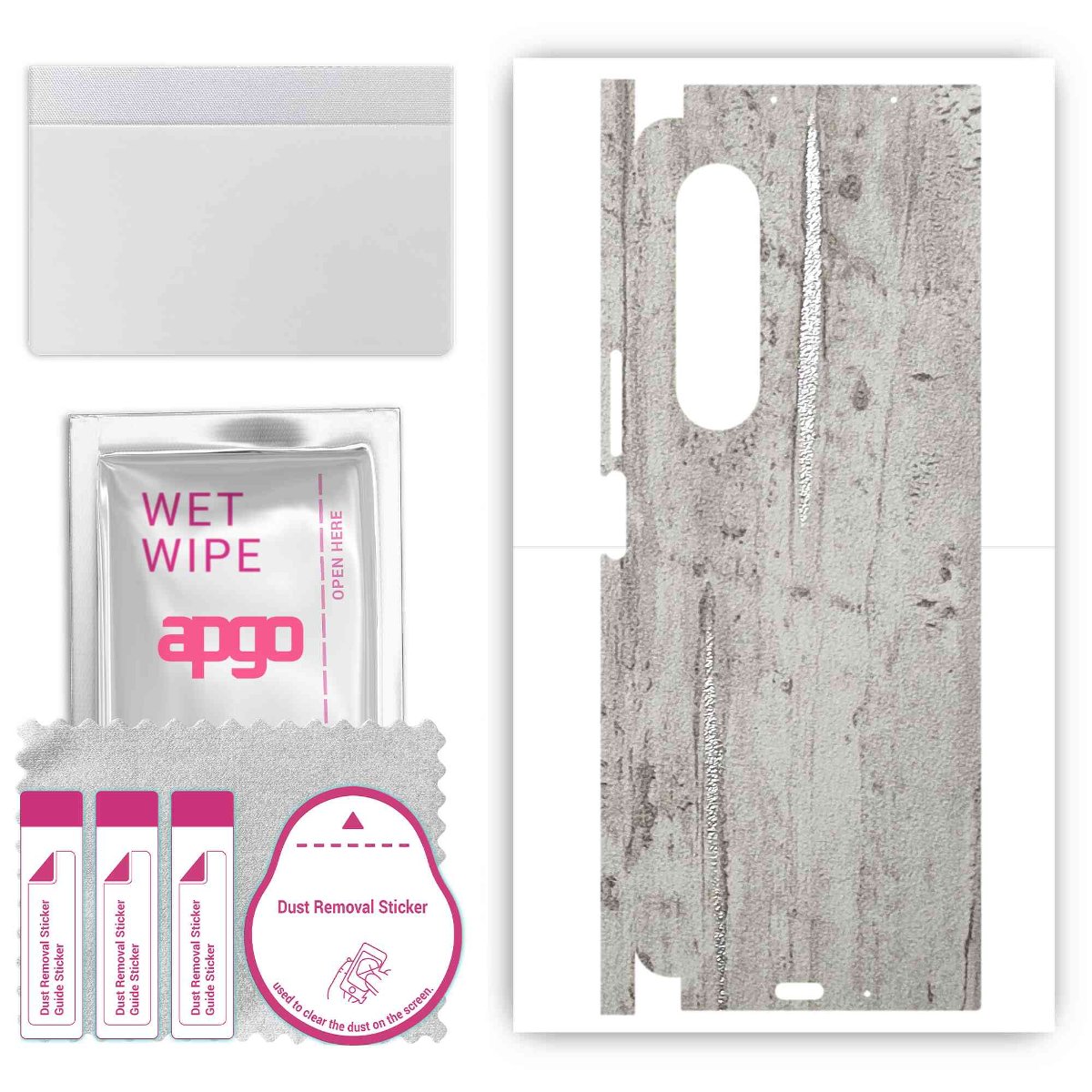 Folia naklejka skórka strukturalna na TYŁ+BOKI do Samsung Galaxy Z Fold 3 -  Beton Srebrne Paski - apgo SKINS