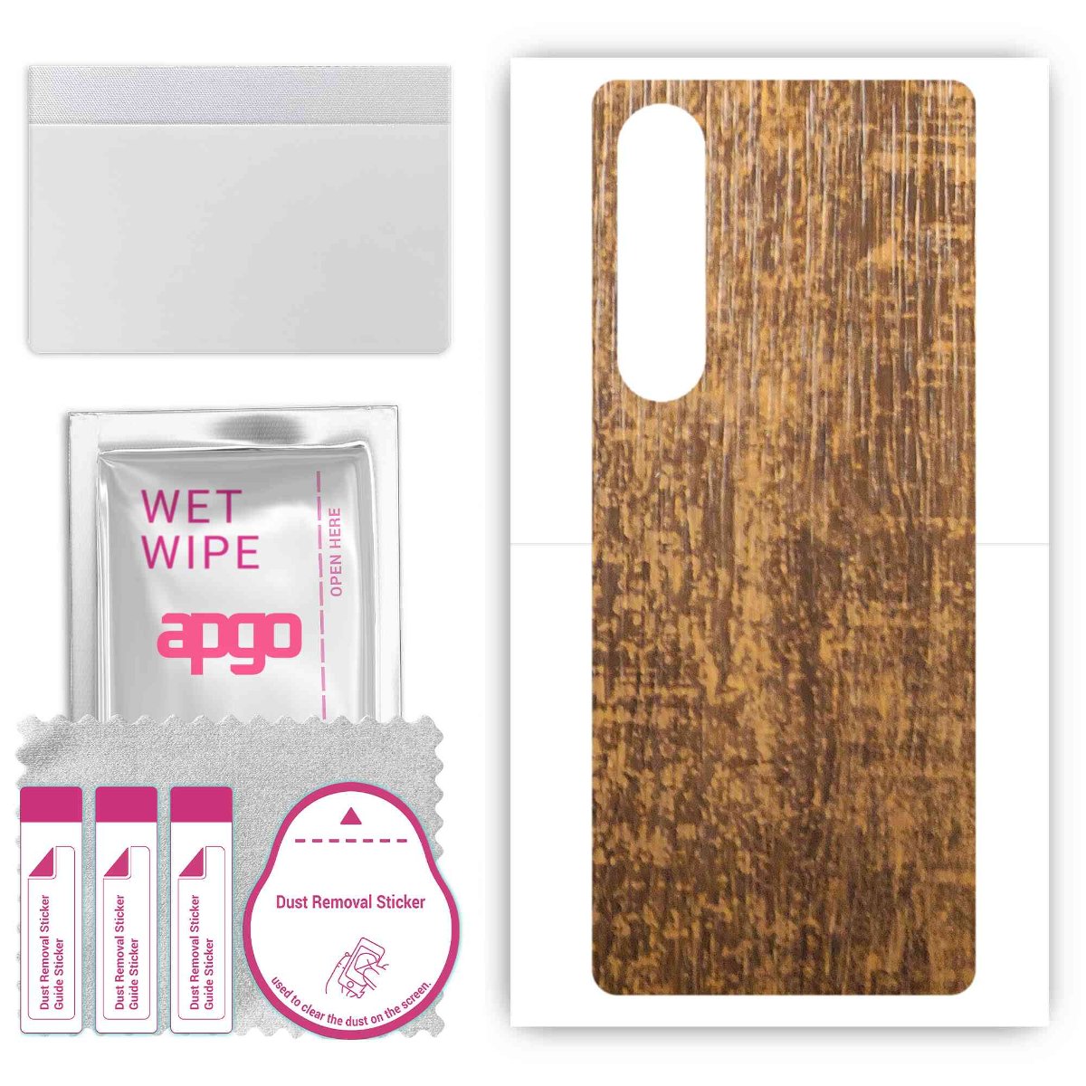 Folia naklejka skórka strukturalna na TYŁ do Sony Xperia 1 V -  Drewno Dąb Stary - apgo SKINS