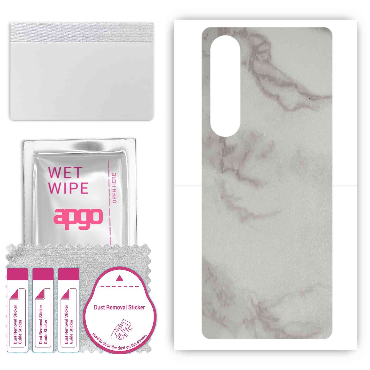 Folia naklejka skórka strukturalna na TYŁ do Sony Xperia 1 V -  Marmur Szary - apgo SKINS