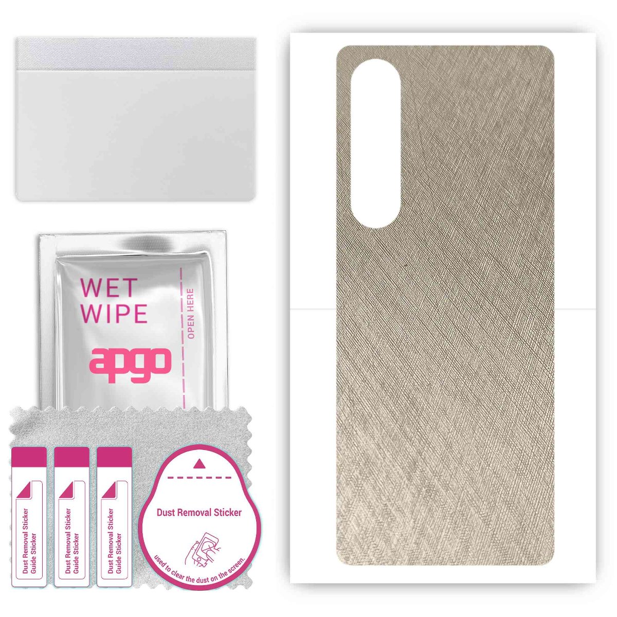 Folia naklejka skórka strukturalna na TYŁ do Sony Xperia 1 V -  Tytan Srebrny - apgo SKINS