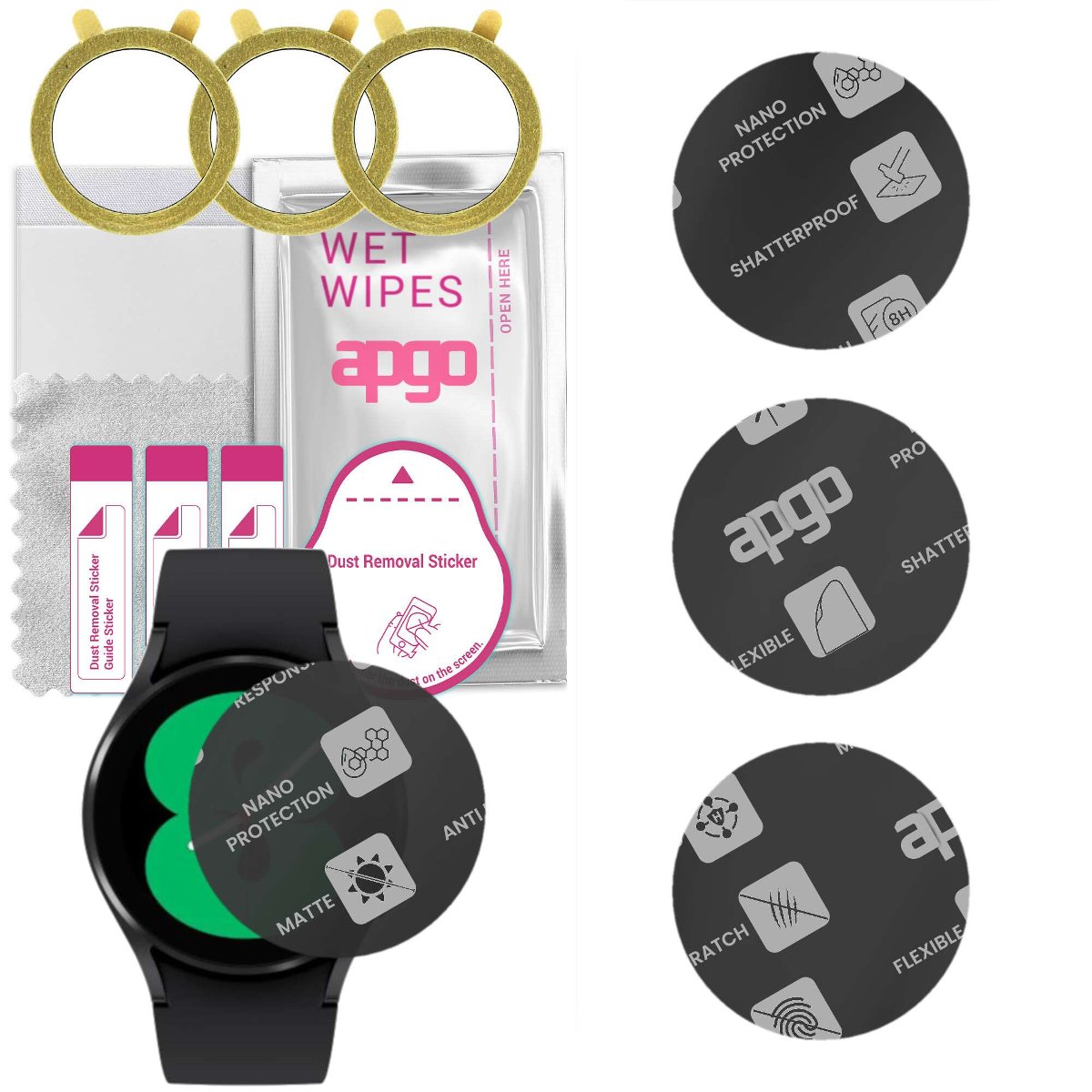 3x Szkło Hybrydowe MATOWE do Samsung Galaxy Watch4 40mm