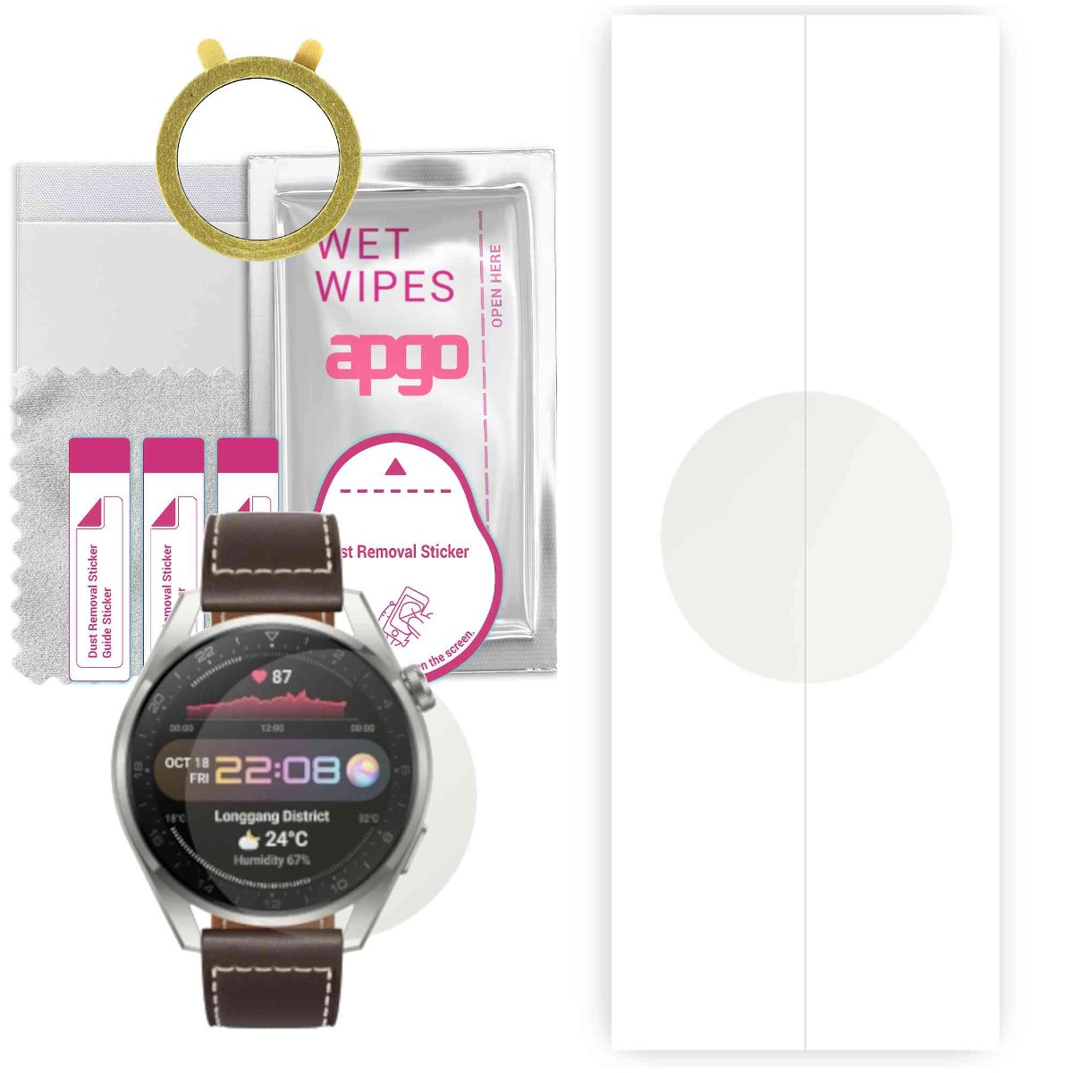 1x Folia hydrożelowa MATOWA do Huawei Watch 3 Pro - apgo Smartwatch Hydrogel MATTE Protection Ochrona na ekran smartwatcha