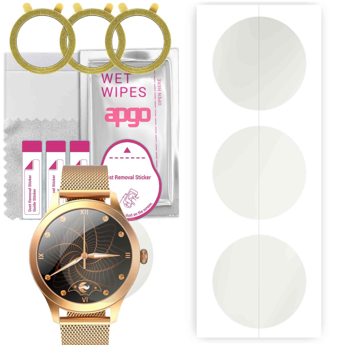 3x Folia hydrożelowa MATOWA do Rubicon RNBE62 - apgo Smartwatch Hydrogel MATTE Protection Ochrona na ekran smartwatcha