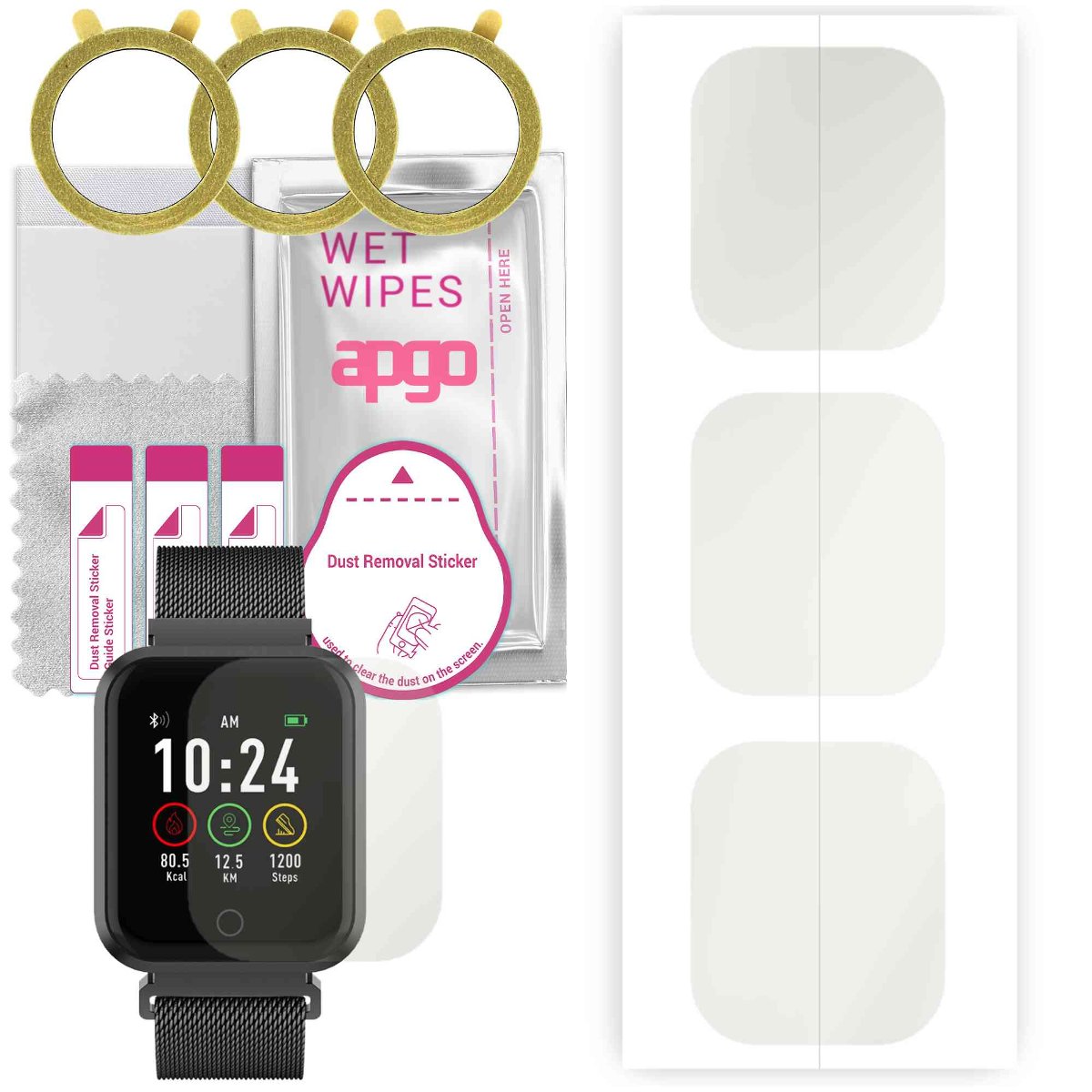3x Folia hydrożelowa MATOWA do Forever ForeVigo SW-300 - apgo Smartwatch Hydrogel MATTE Protection Ochrona na ekran smartwatcha
