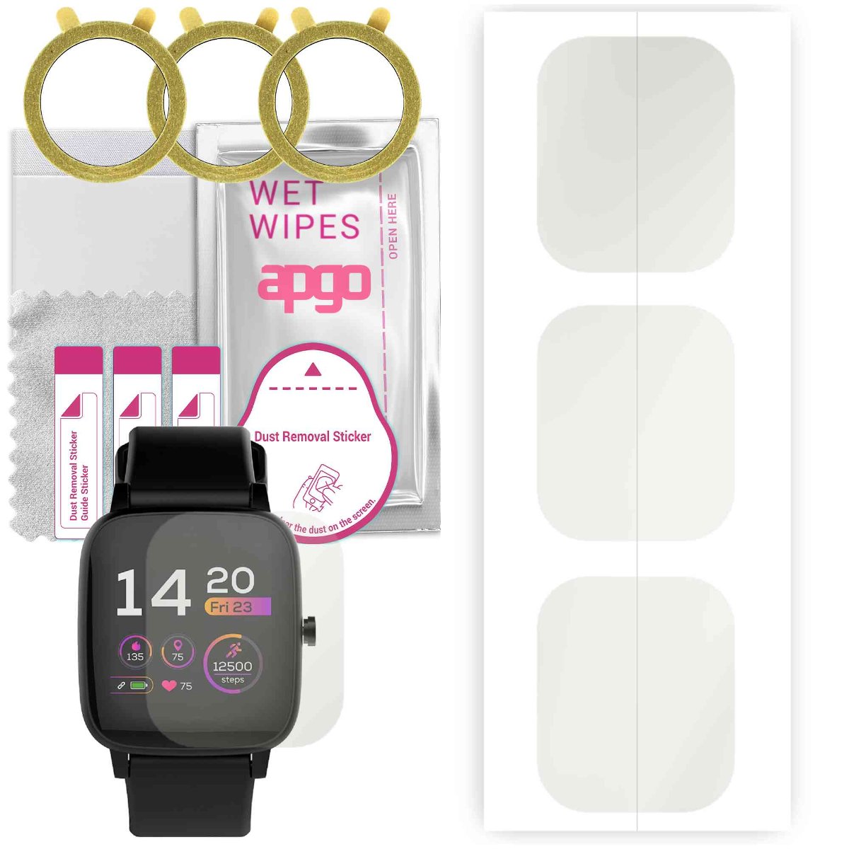 3x Folia hydrożelowa MATOWA do Forever IGo Pro JW-200 - apgo Smartwatch Hydrogel MATTE Protection Ochrona na ekran smartwatcha