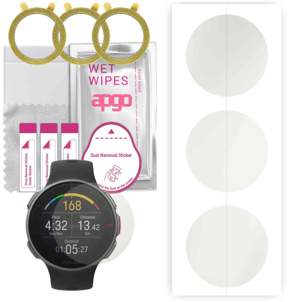 3x Folia hydrożelowa MATOWA do Polar Vantage V - apgo Smartwatch Hydrogel MATTE Protection Ochrona na ekran smartwatcha