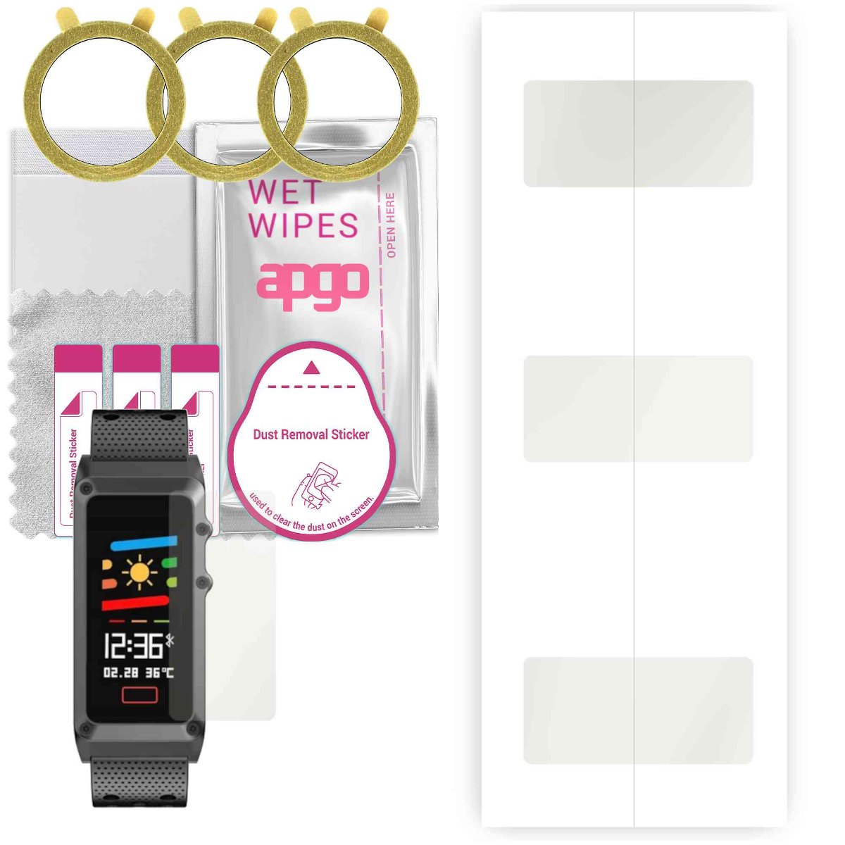 3x Folia hydrożelowa MATOWA do Bemi REX - apgo Smartwatch Hydrogel MATTE Protection Ochrona na ekran smartwatcha
