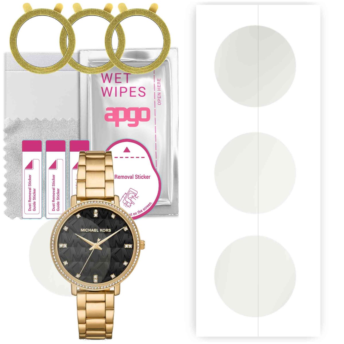 3x Folia hydrożelowa MATOWA do Michael Kors MKT5127 - apgo Smartwatch Hydrogel MATTE Protection Ochrona na ekran smartwatcha