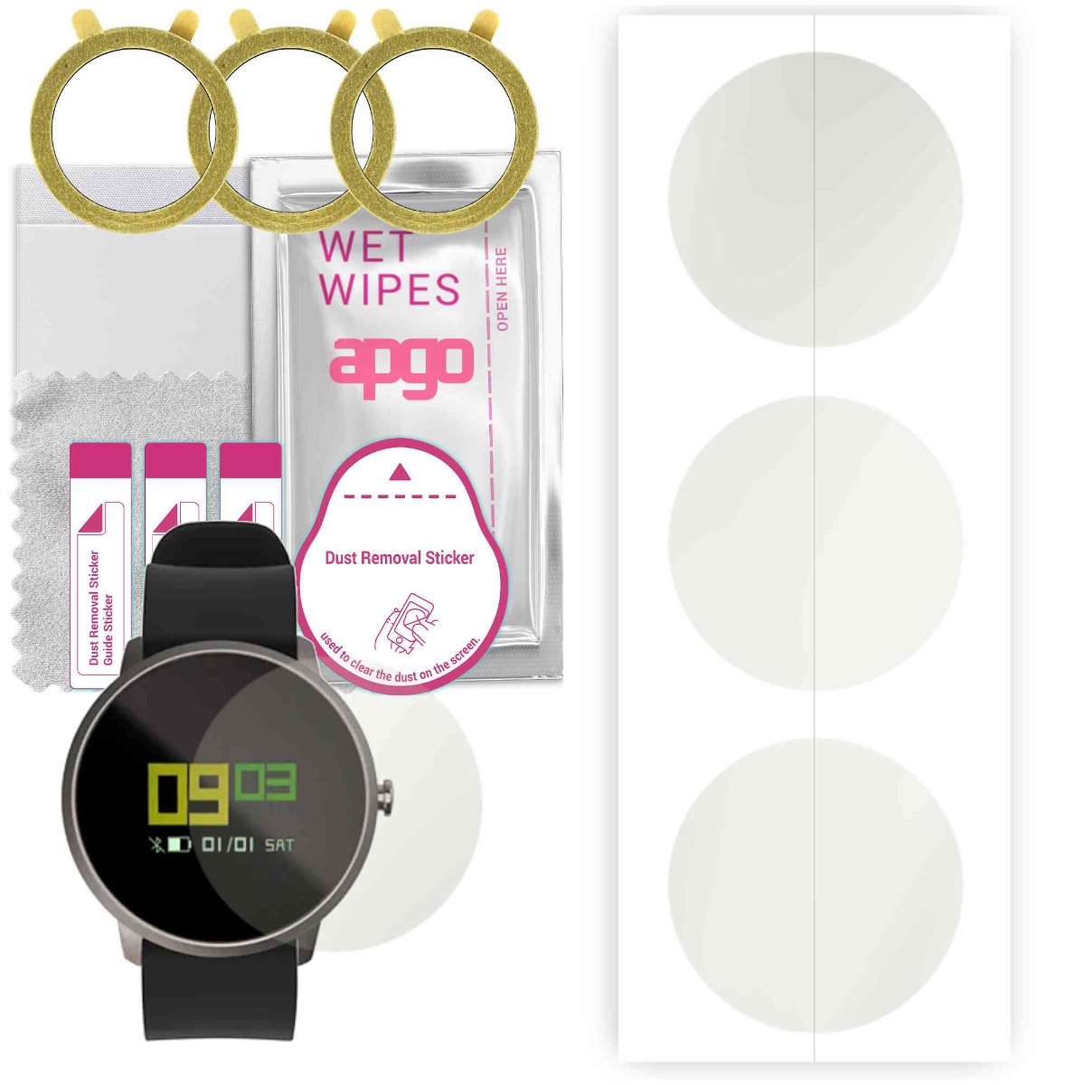 3x Folia hydrożelowa MATOWA do Acme SW101 - apgo Smartwatch Hydrogel MATTE Protection Ochrona na ekran smartwatcha