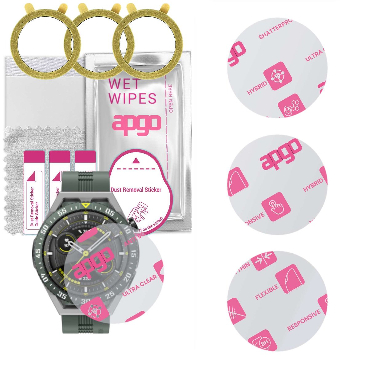 3x Szkło Hybrydowe do Huawei Watch GT 3 SE