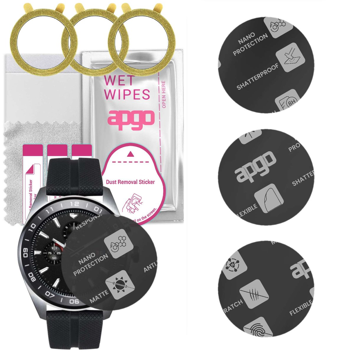 3x Szkło Hybrydowe MATOWE do LG Watch W7