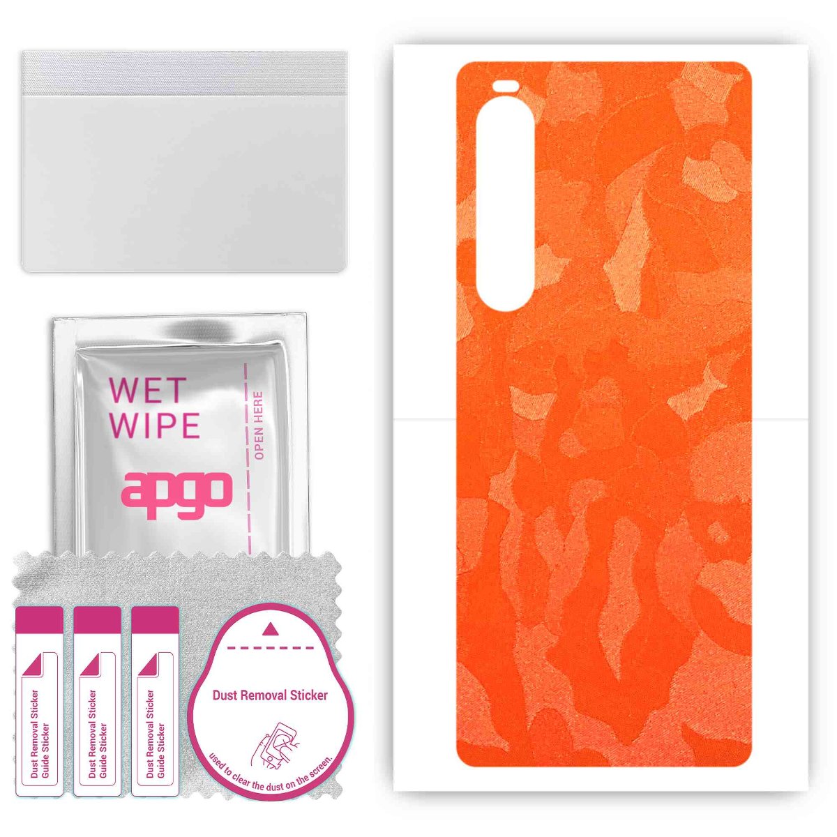 Folia naklejka skórka strukturalna na TYŁ do Sony Xperia 10 V -  Moro | Camo Pomarańczowy - apgo SKINS