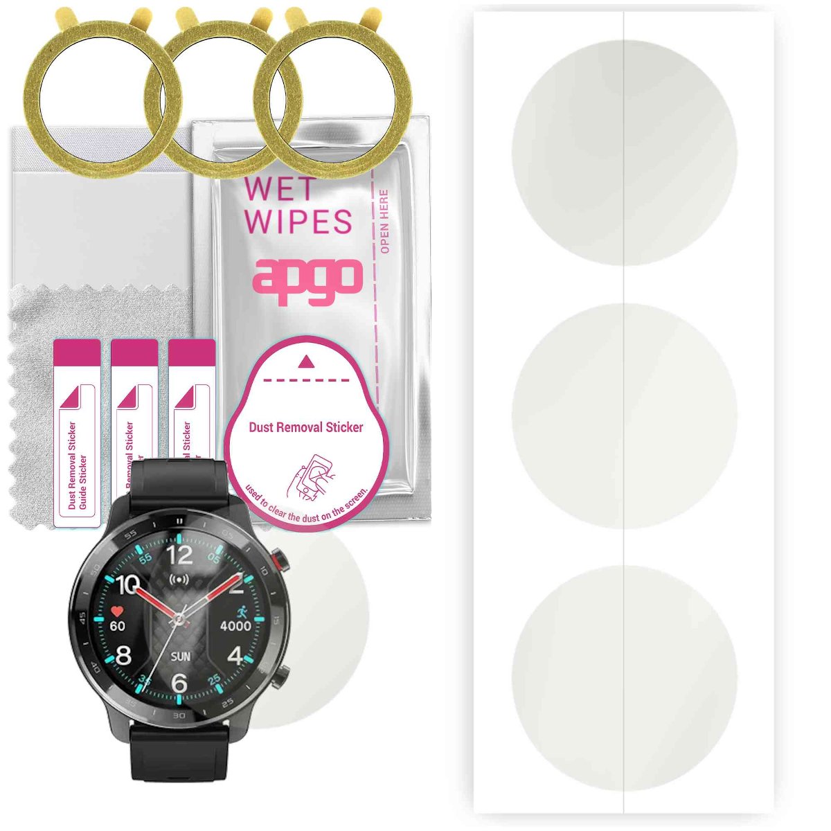 3x Folia hydrożelowa MATOWA do Garett Street Style - apgo Smartwatch Hydrogel MATTE Protection Ochrona na ekran smartwatcha