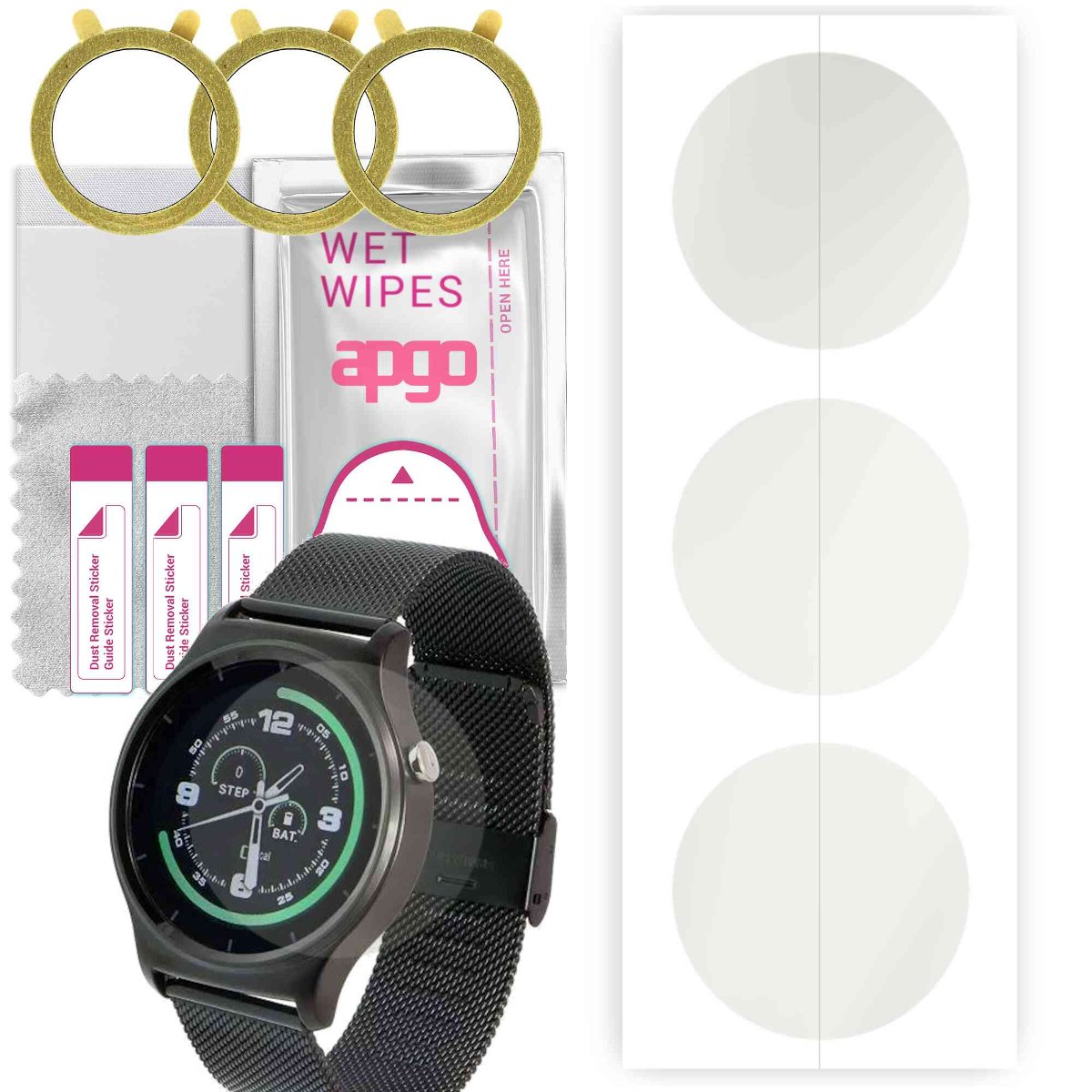 3x Folia hydrożelowa MATOWA do Garett GT18 - apgo Smartwatch Hydrogel MATTE Protection Ochrona na ekran smartwatcha