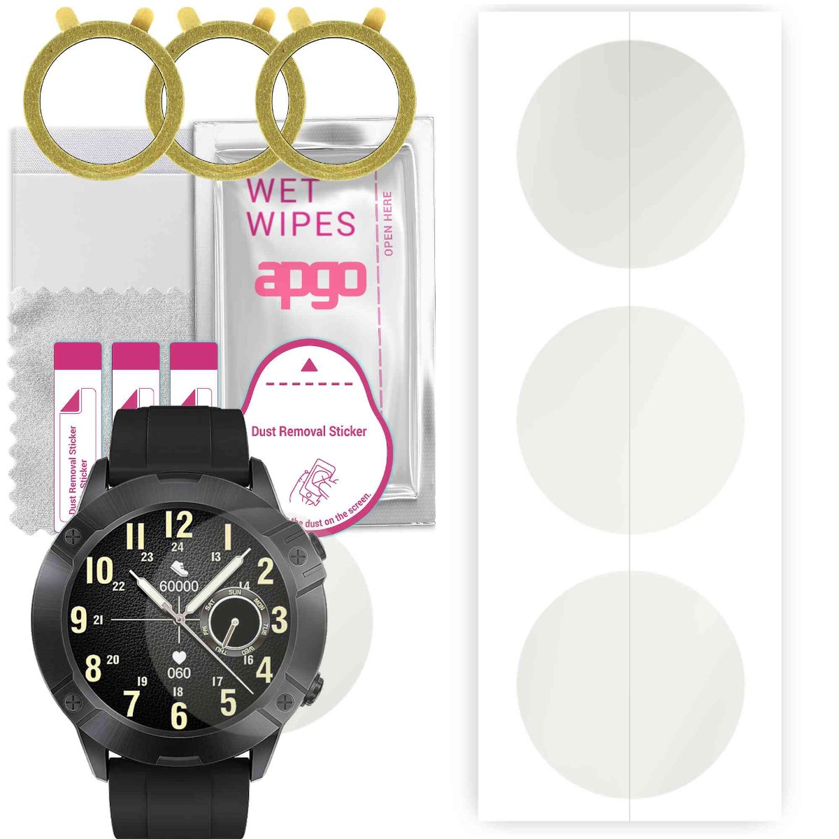 3x Folia hydrożelowa MATOWA do Cubot N1 - apgo Smartwatch Hydrogel MATTE Protection Ochrona na ekran smartwatcha
