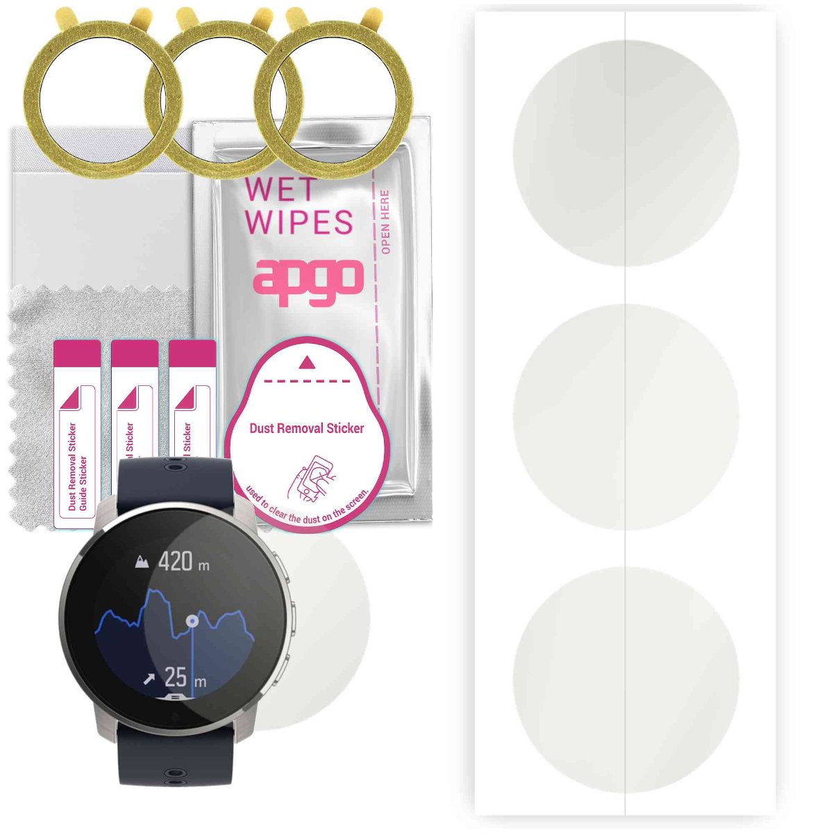 3x Folia hydrożelowa MATOWA do Suunto 9 Peak - apgo Smartwatch Hydrogel MATTE Protection Ochrona na ekran smartwatcha