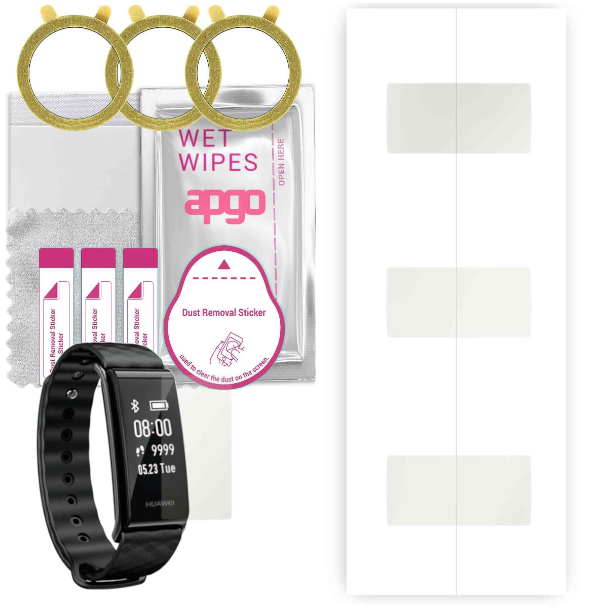 3x Folia hydrożelowa MATOWA do Huawei Band A2 - apgo Smartwatch Hydrogel MATTE Protection Ochrona na ekran smartwatcha