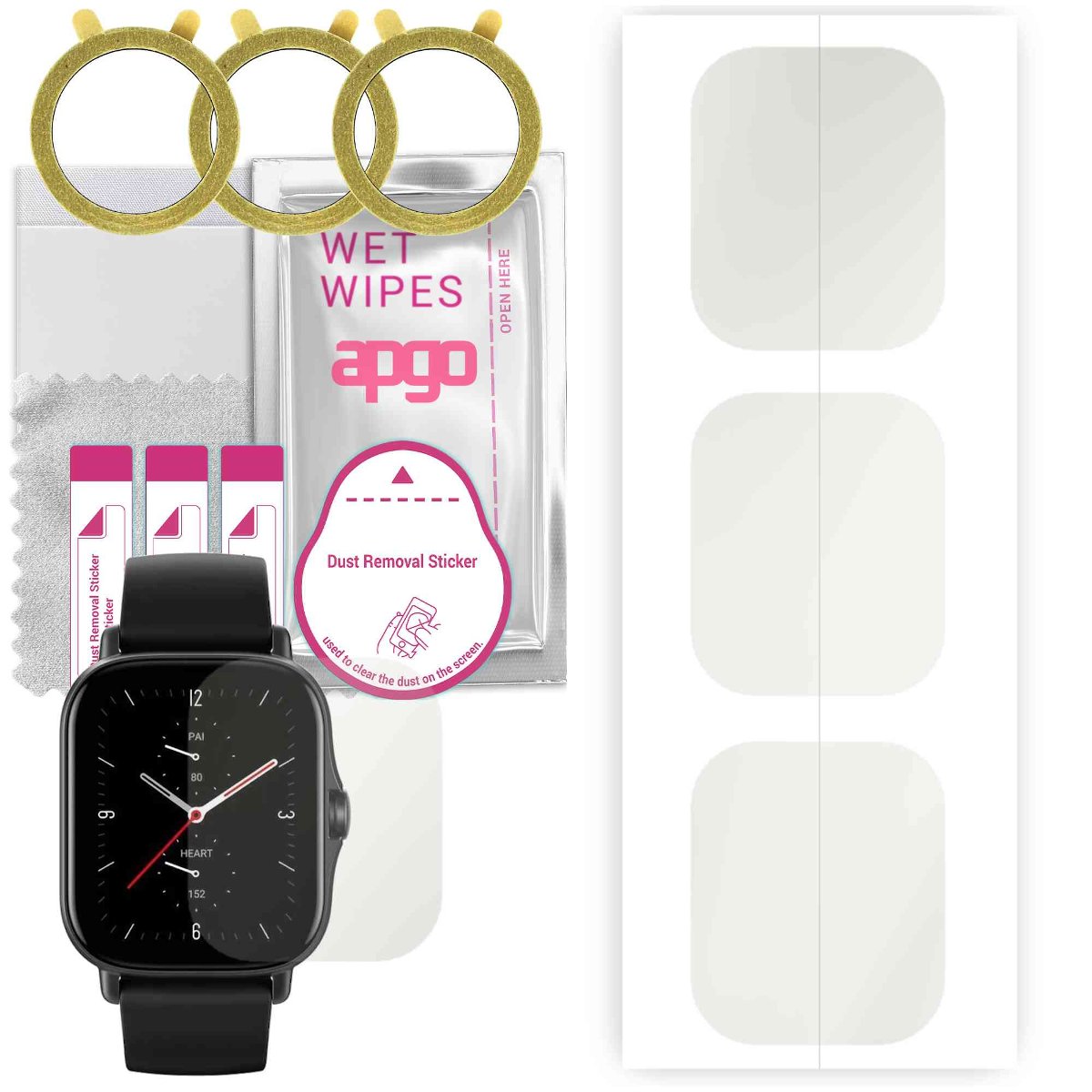 3x Folia hydrożelowa MATOWA do Amazfit GTS 2e - apgo Smartwatch Hydrogel MATTE Protection Ochrona na ekran smartwatcha