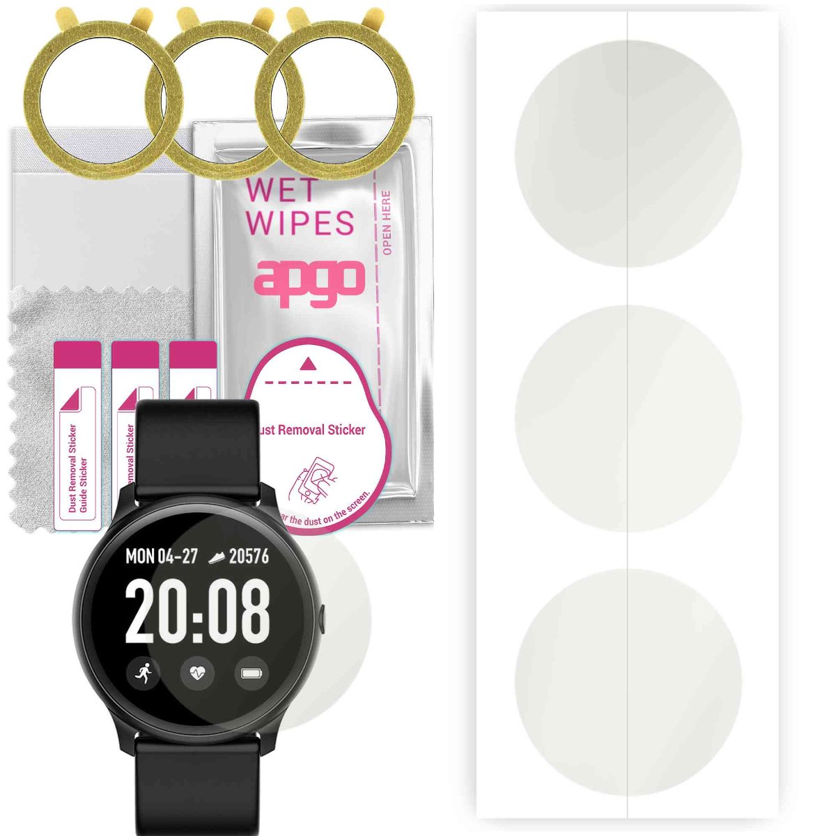 3x Folia hydrożelowa MATOWA do G.Rossi ZG312 SW010 - apgo Smartwatch Hydrogel MATTE Protection Ochrona na ekran smartwatcha