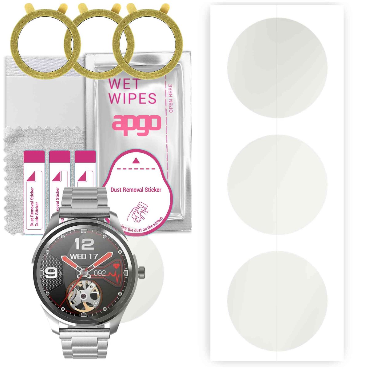 3x Folia hydrożelowa MATOWA do G.Rossi SW012 - apgo Smartwatch Hydrogel MATTE Protection Ochrona na ekran smartwatcha