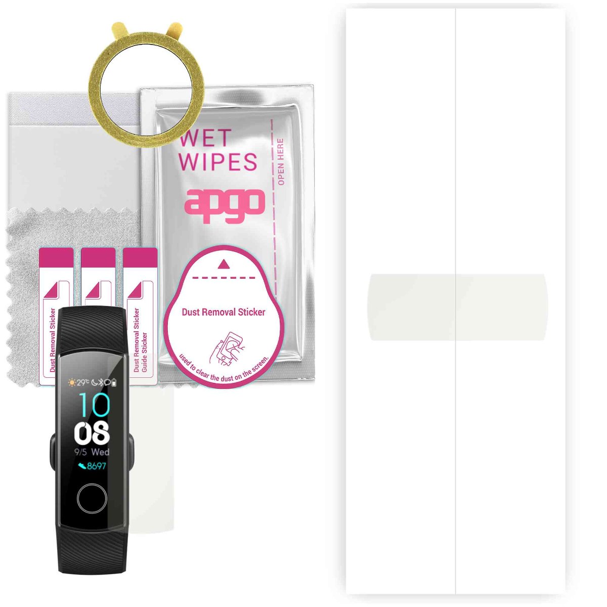 1x Folia hydrożelowa MATOWA do Honor Band 4 - apgo Smartwatch Hydrogel MATTE Protection Ochrona na ekran smartwatcha