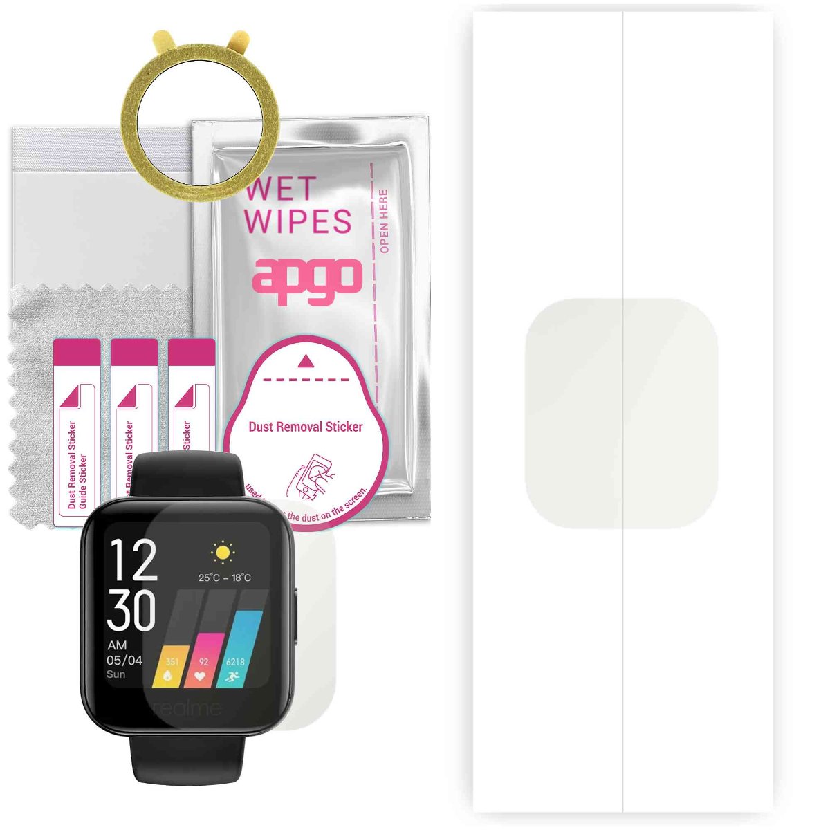 1x Folia hydrożelowa MATOWA do Realme Watch 1 - apgo Smartwatch Hydrogel MATTE Protection Ochrona na ekran smartwatcha