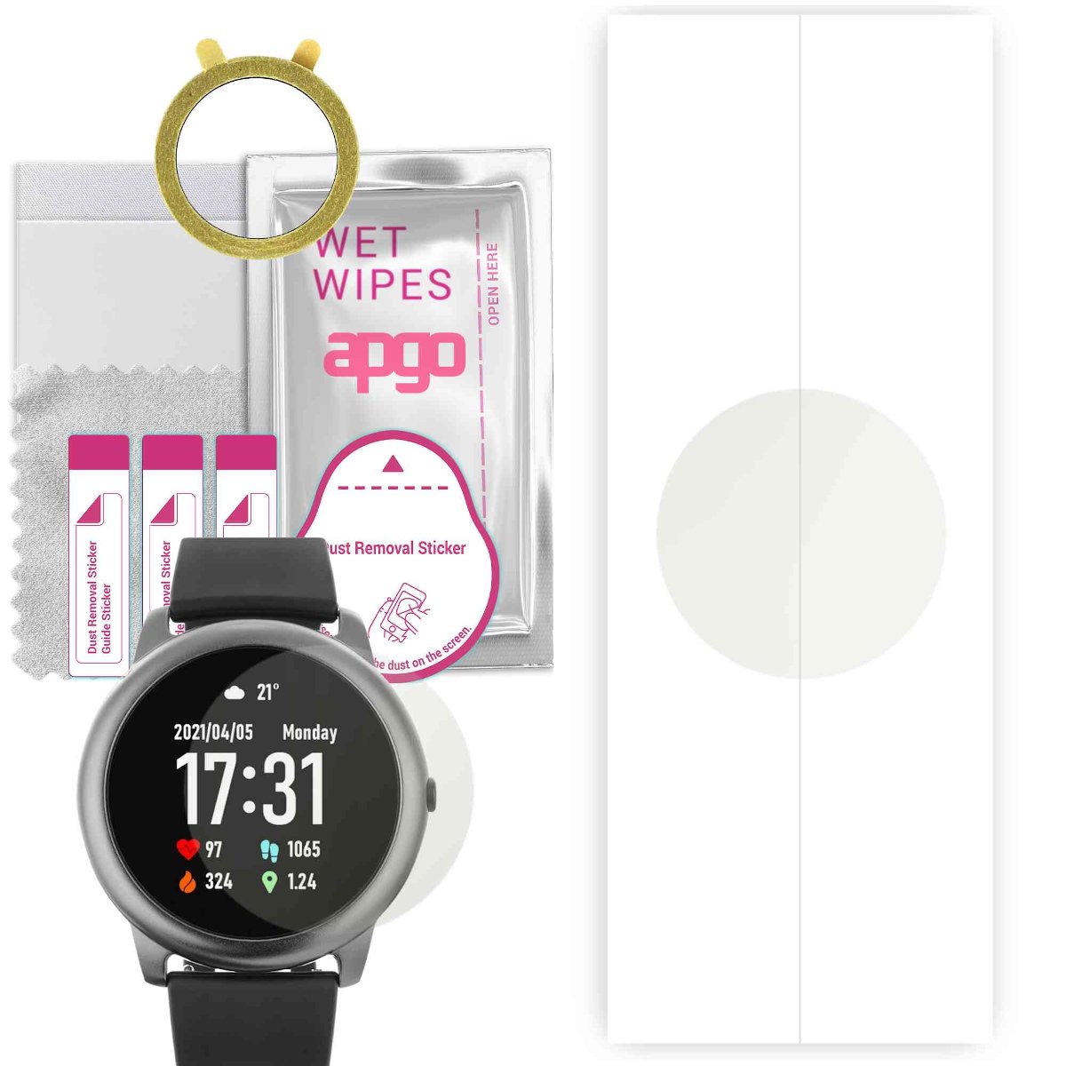 1x Folia hydrożelowa MATOWA do Haylou Solar LS05 - apgo Smartwatch Hydrogel MATTE Protection Ochrona na ekran smartwatcha