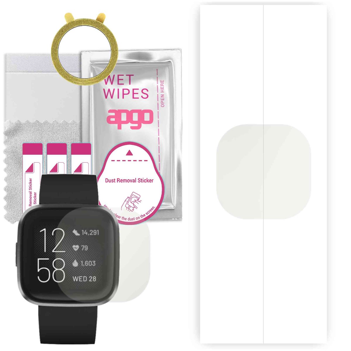 1x Folia hydrożelowa MATOWA do Fitbit Sense - apgo Smartwatch Hydrogel MATTE Protection Ochrona na ekran smartwatcha