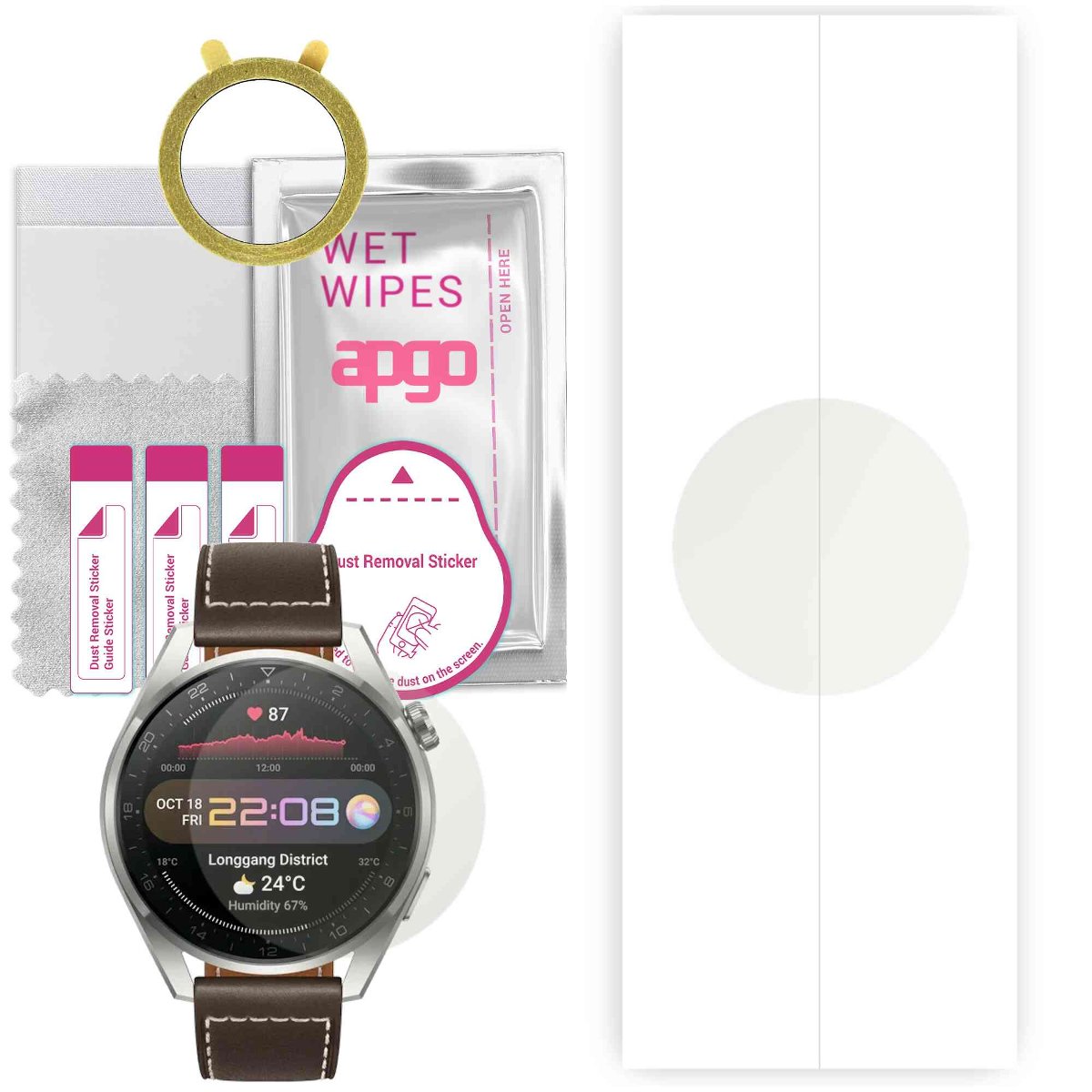 1x Folia hydrożelowa MATOWA do Huawei Watch 3 Pro Classic - apgo Smartwatch Hydrogel MATTE Protection Ochrona na ekran smartwatcha