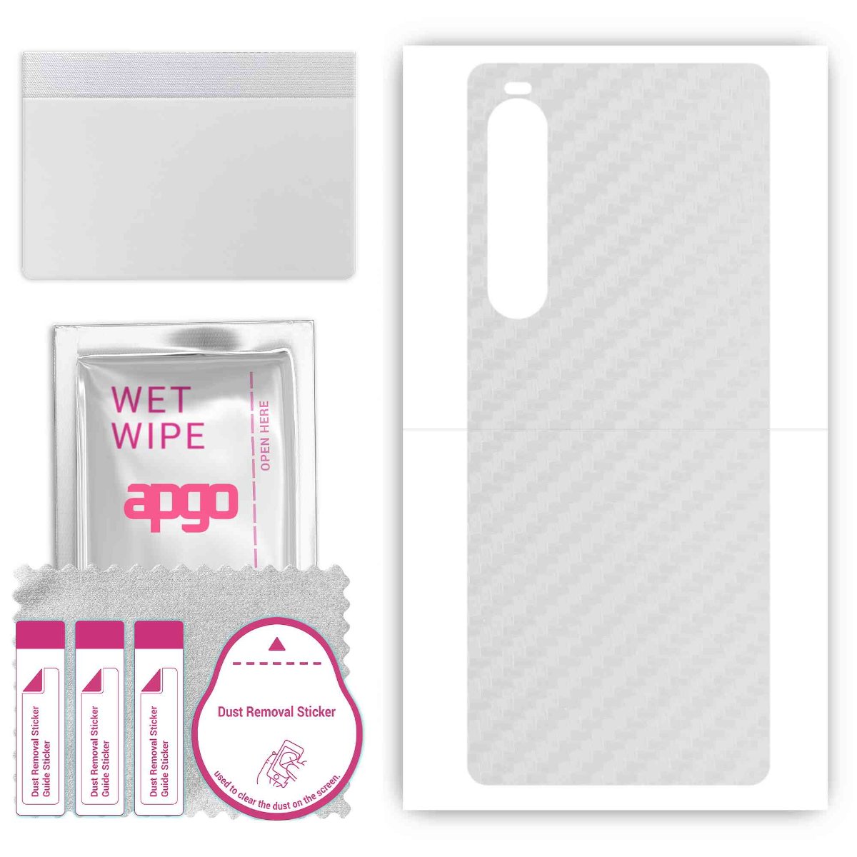 Folia naklejka skórka strukturalna na TYŁ do Sony Xperia 10 V -  Carbon Przezroczysty - apgo SKINS