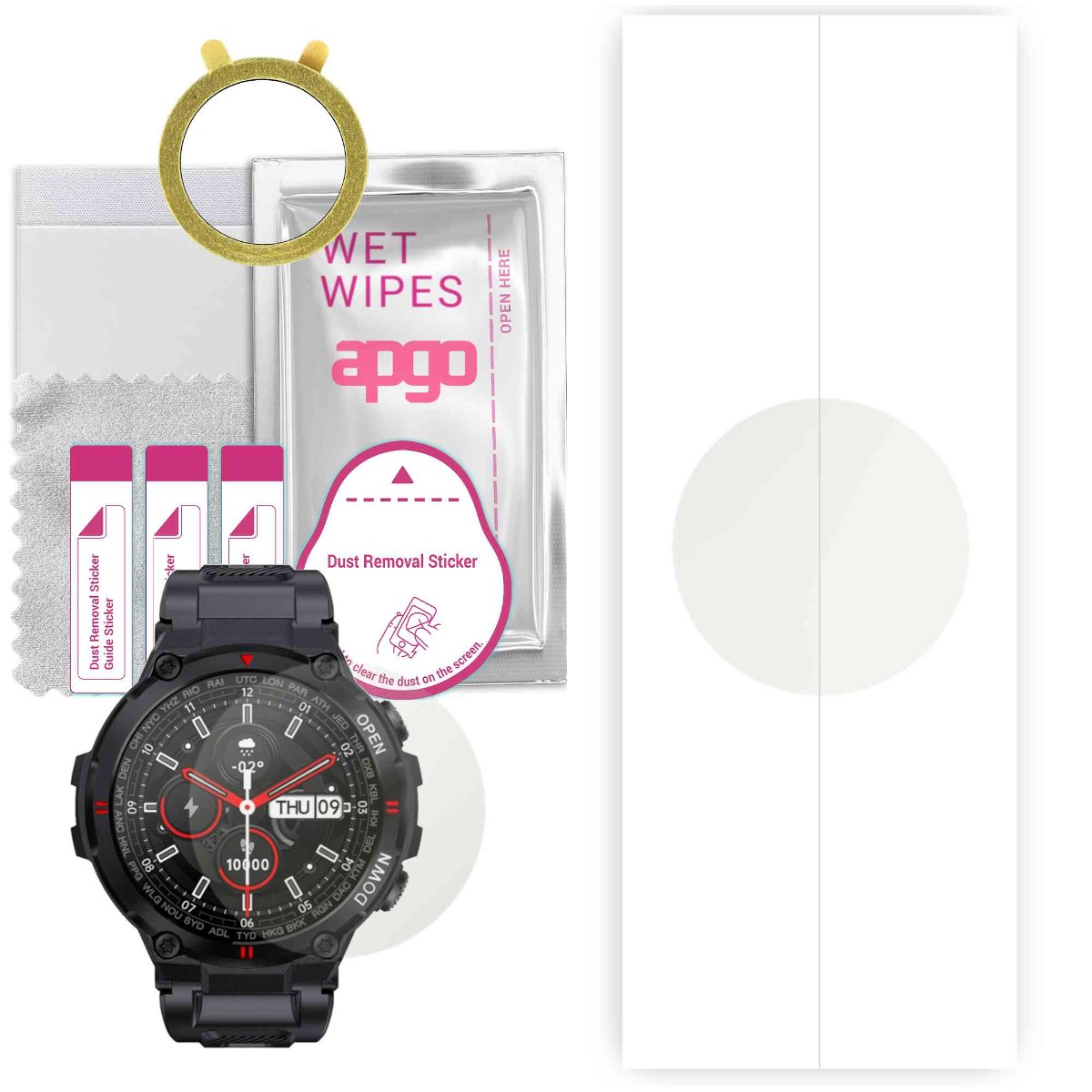 1x Folia hydrożelowa MATOWA do Rubicon RNCE73 - apgo Smartwatch Hydrogel MATTE Protection Ochrona na ekran smartwatcha