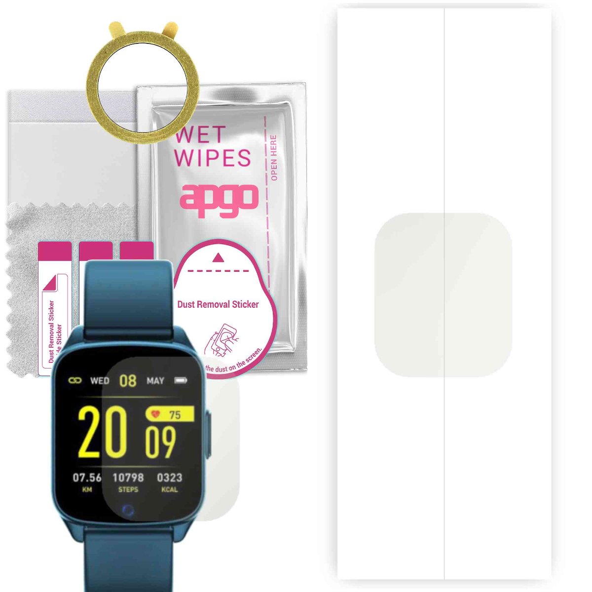 1x Folia hydrożelowa MATOWA do Rubicon RNCE42 - apgo Smartwatch Hydrogel MATTE Protection Ochrona na ekran smartwatcha