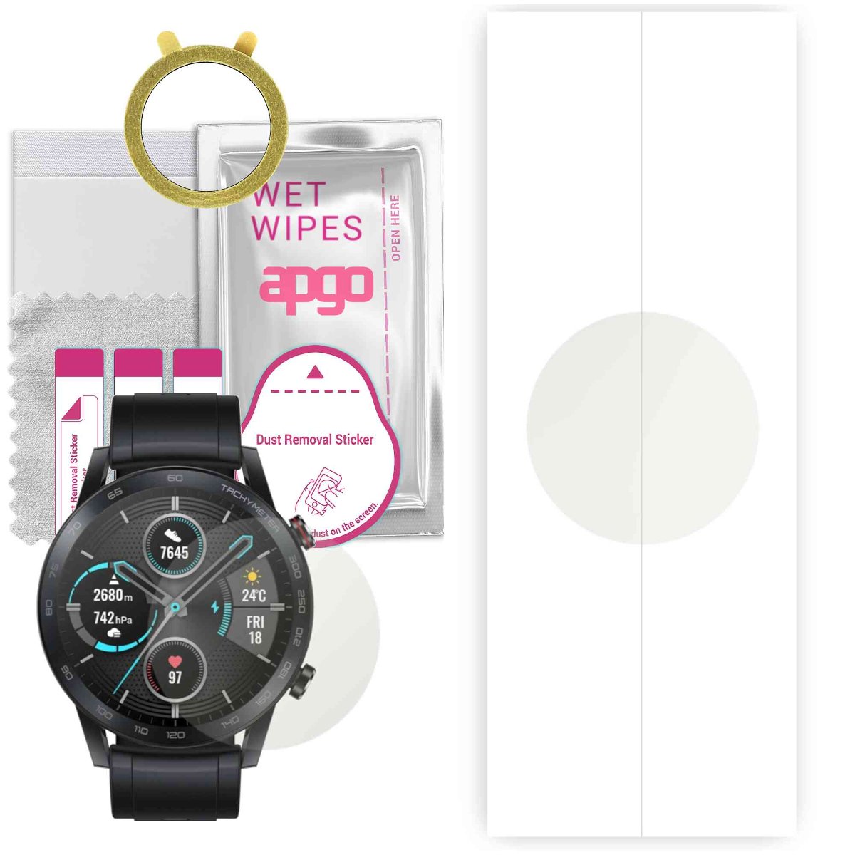 1x Folia hydrożelowa MATOWA do Honor Magic Watch 2 46mm - apgo Smartwatch Hydrogel MATTE Protection Ochrona na ekran smartwatcha