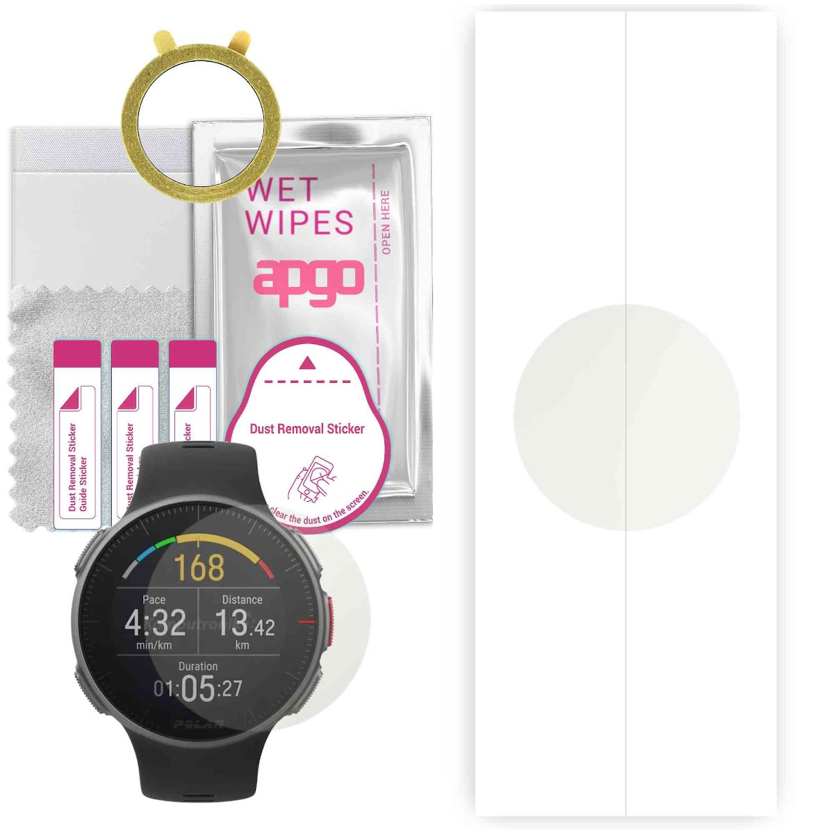 1x Folia hydrożelowa MATOWA do Polar Vantage V - apgo Smartwatch Hydrogel MATTE Protection Ochrona na ekran smartwatcha