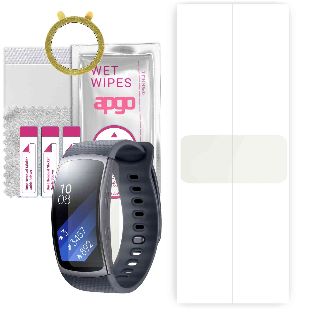 1x Folia hydrożelowa MATOWA do Samsung Gear Fit - apgo Smartwatch Hydrogel MATTE Protection Ochrona na ekran smartwatcha