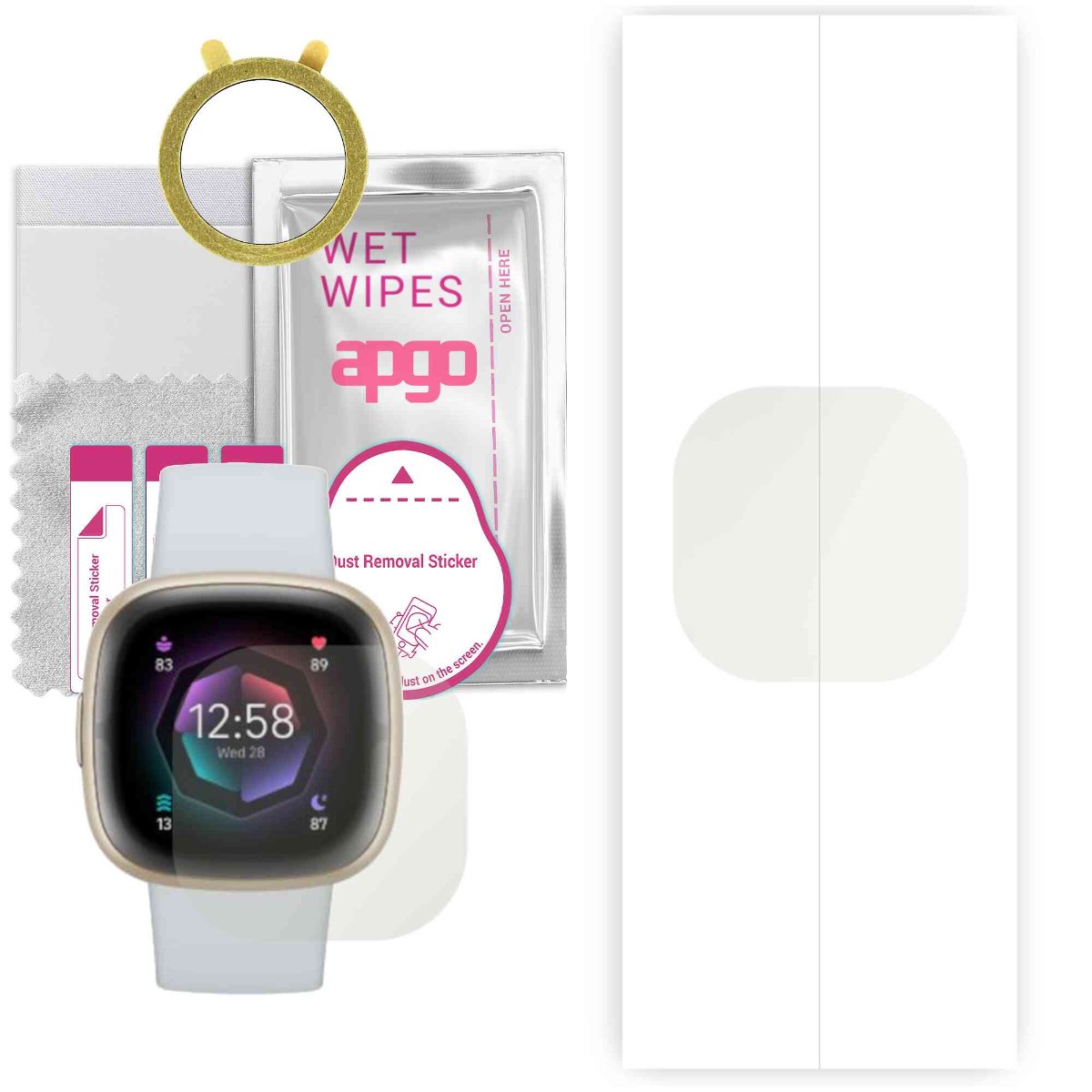 1x Folia hydrożelowa MATOWA do Fitbit Sense 2 - apgo Smartwatch Hydrogel MATTE Protection Ochrona na ekran smartwatcha