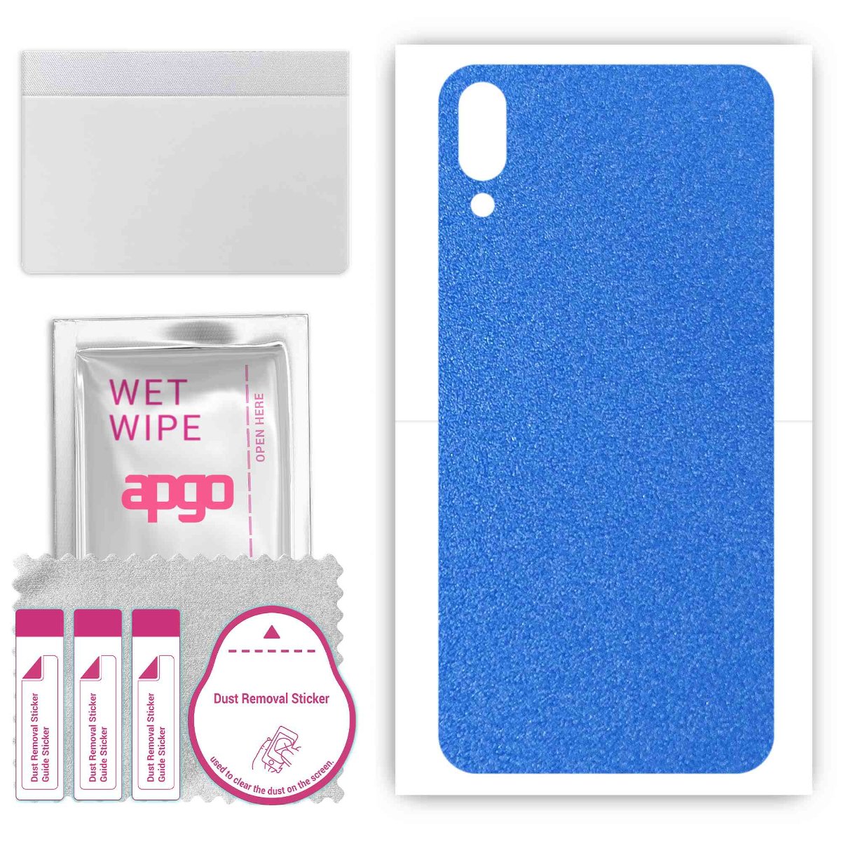 Folia naklejka skórka strukturalna na TYŁ do Samsung Galaxy M02 -  Niebieski Pastel Matowy Chropowaty Baranek - apgo SKINS