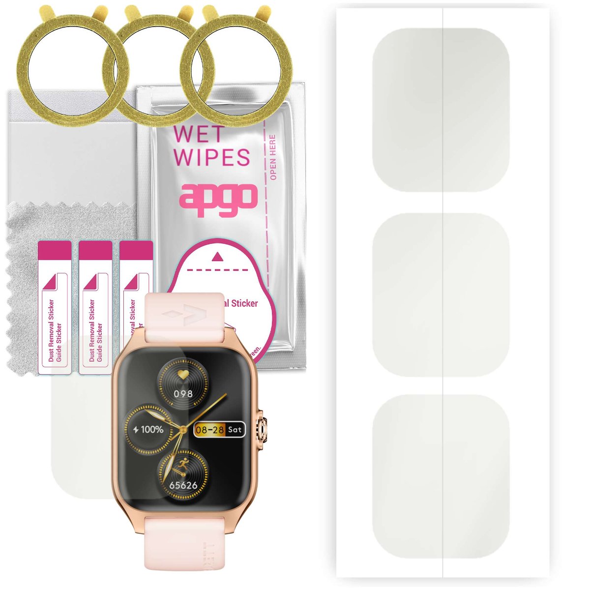 3x Folia hydrożelowa MATOWA do Garett GRC Activity 2 - apgo Smartwatch Hydrogel MATTE Protection Ochrona na ekran smartwatcha