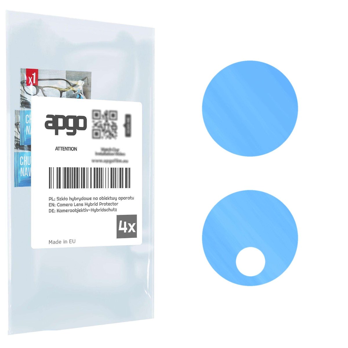 4x Szkło hybrydowe na aparat obiektyw kamerę 9H do Oppo A78 4G - apgo hybrid Camera Lens Protector