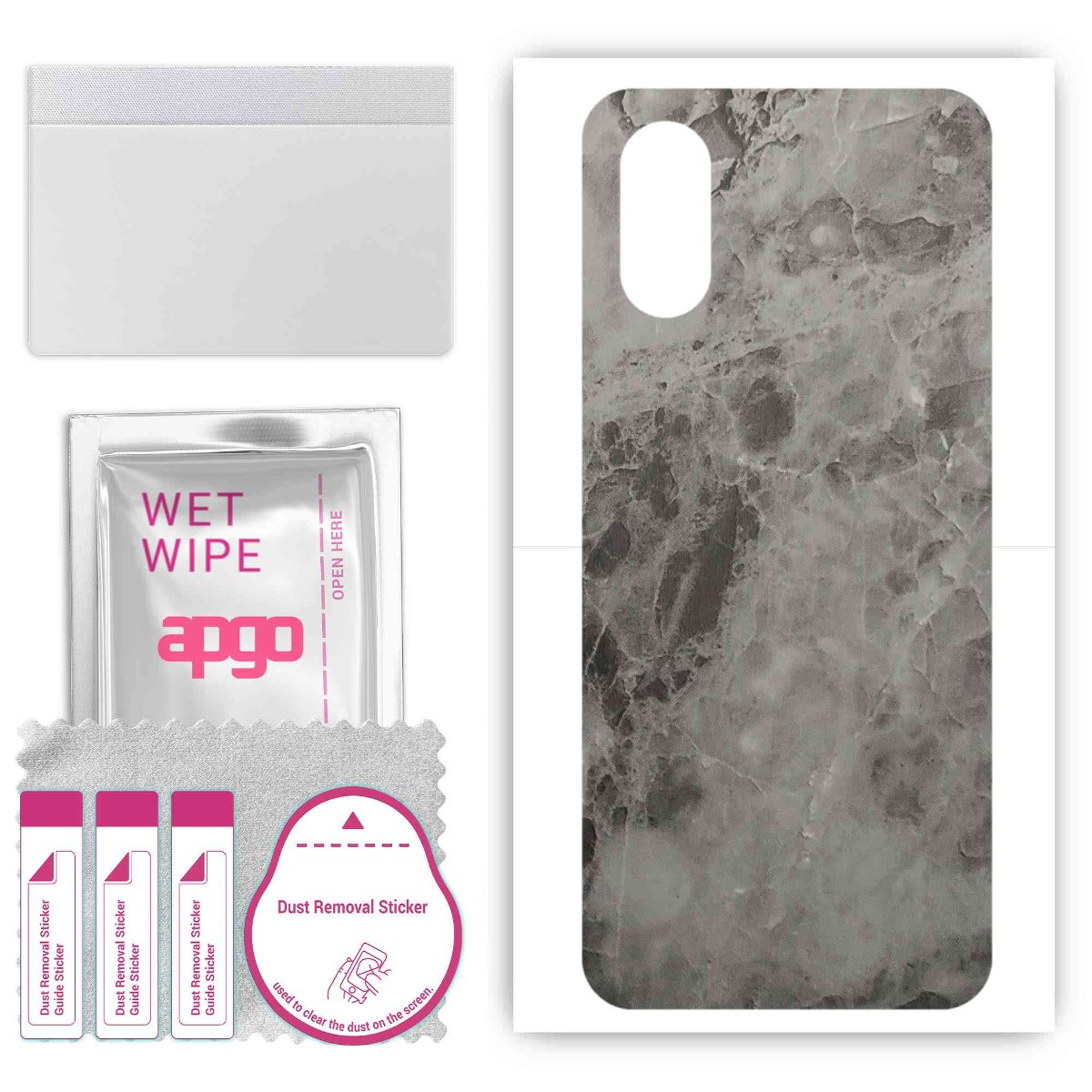 Folia naklejka skórka strukturalna na TYŁ do Sony Xperia 5 V -  Marmur Czarny - apgo SKINS