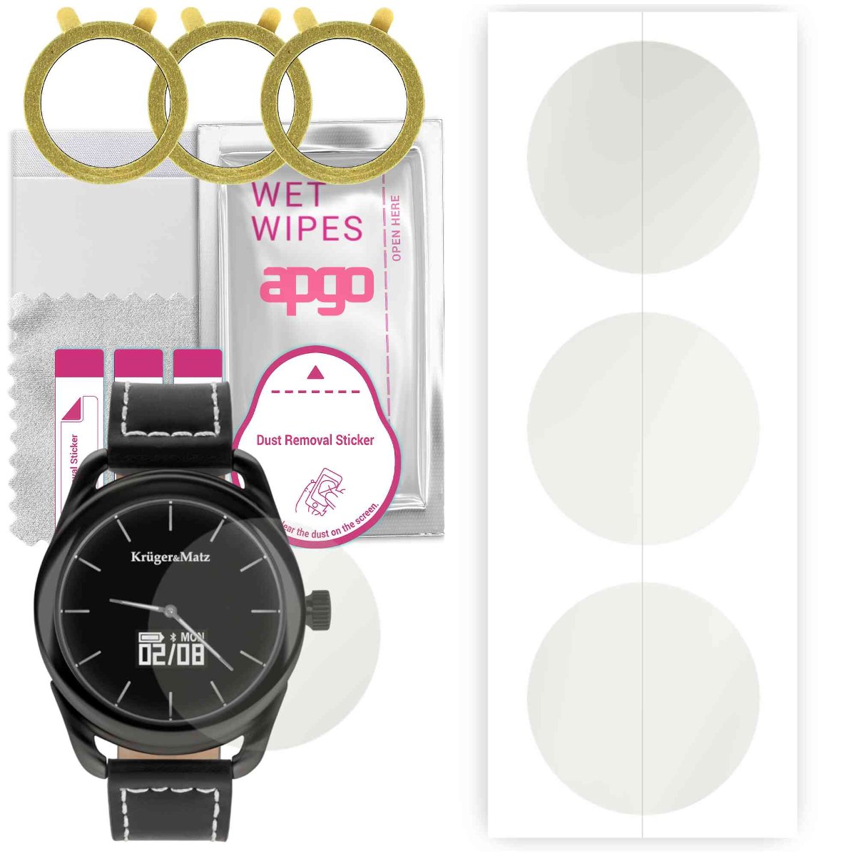 3x Folia hydrożelowa MATOWA do Kruger&Matz Hybrid - apgo Smartwatch Hydrogel MATTE Protection Ochrona na ekran smartwatcha