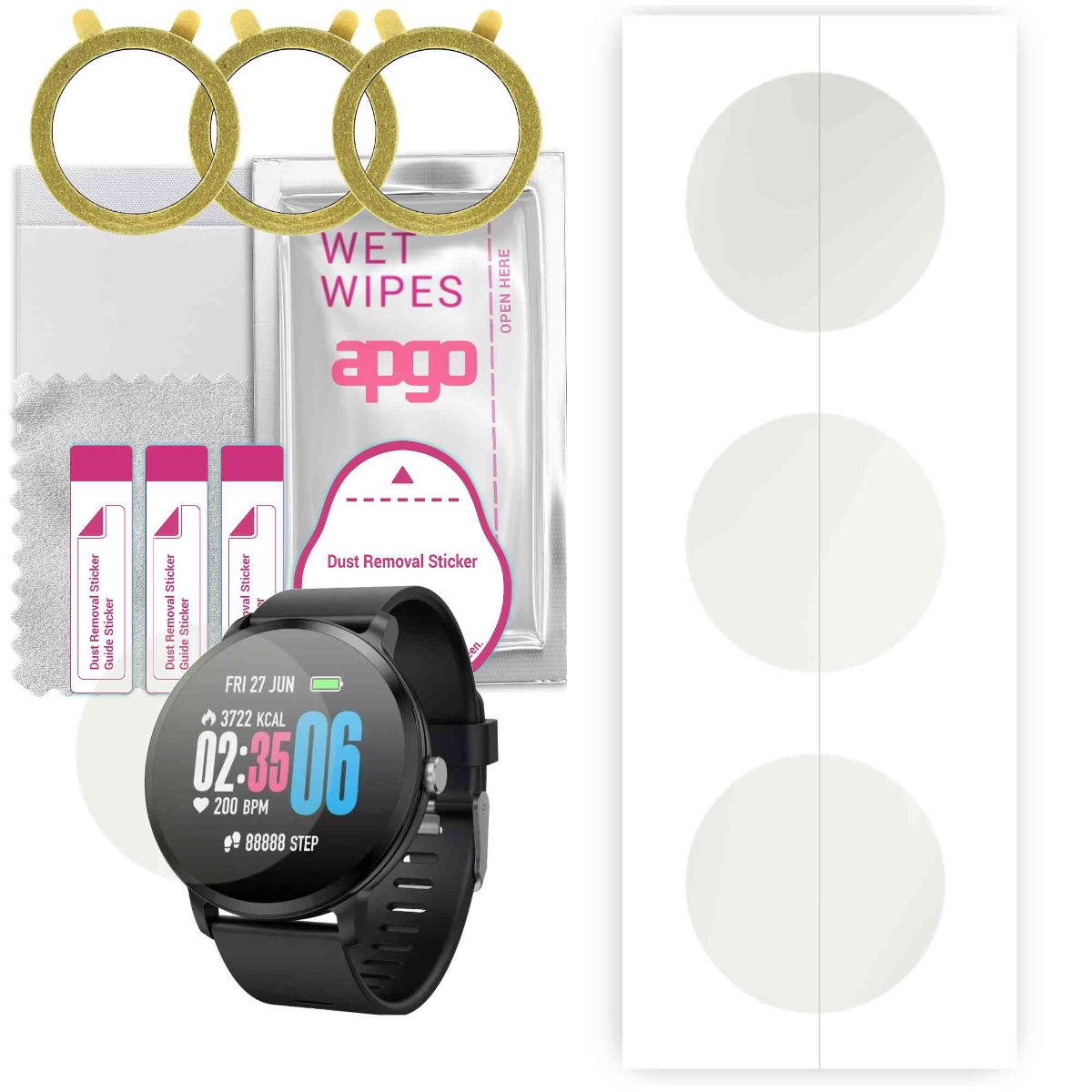 3x Folia hydrożelowa MATOWA do Garett Sport 24 - apgo Smartwatch Hydrogel MATTE Protection Ochrona na ekran smartwatcha