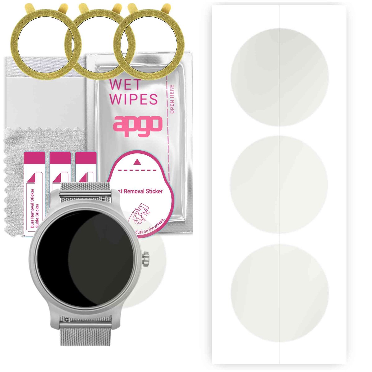 3x Folia hydrożelowa MATOWA do Overmax Touch 2.6 - apgo Smartwatch Hydrogel MATTE Protection Ochrona na ekran smartwatcha