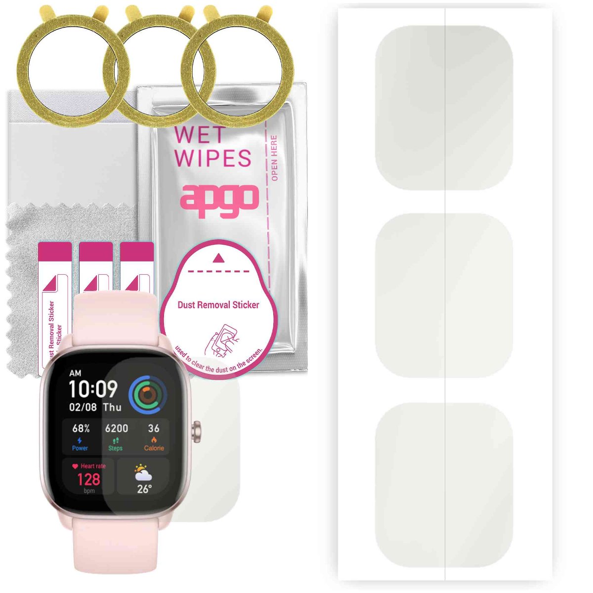 3x Folia hydrożelowa MATOWA do Amazfit GTS 4 Mini - apgo Smartwatch Hydrogel MATTE Protection Ochrona na ekran smartwatcha