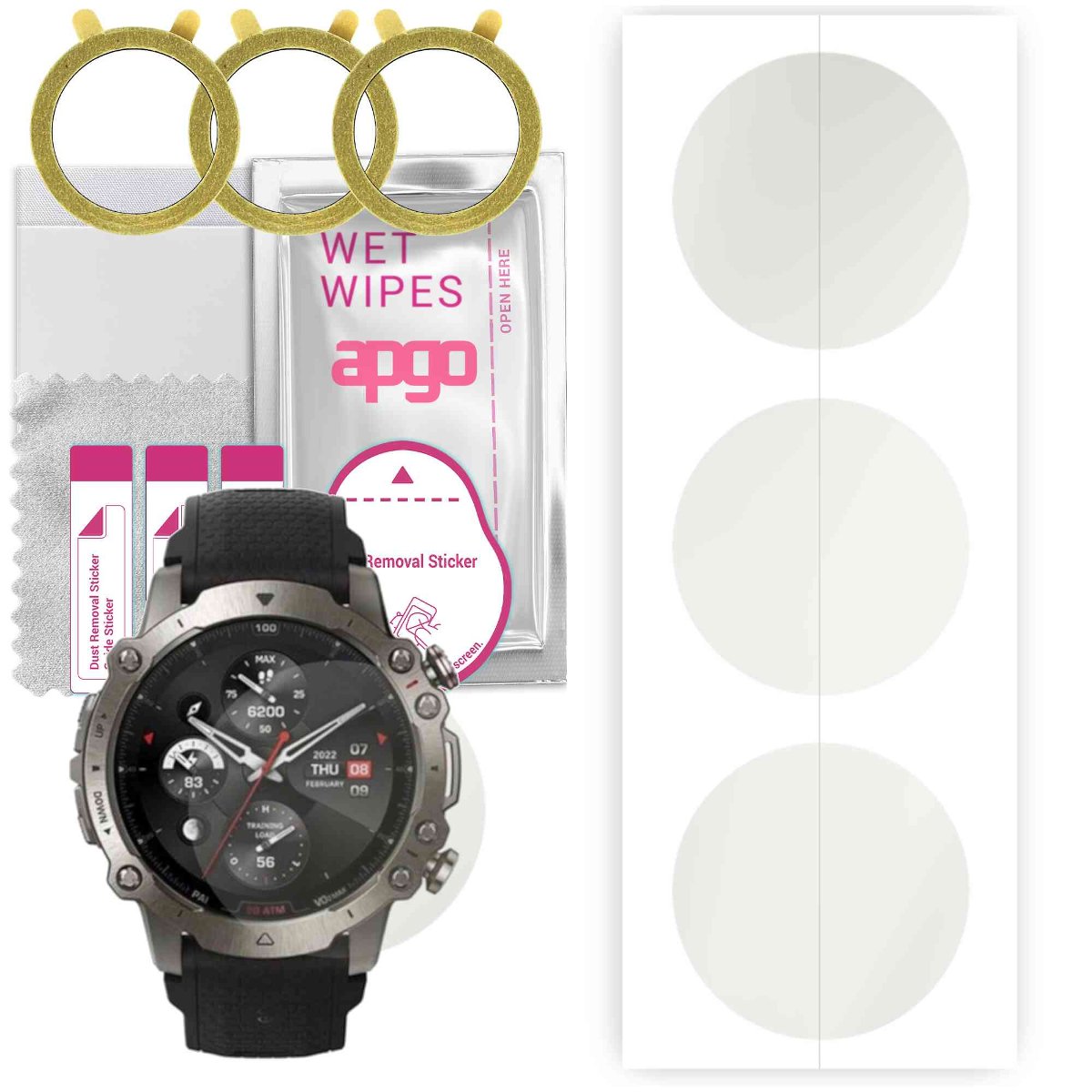 3x Folia hydrożelowa MATOWA do Amazfit Falcon - apgo Smartwatch Hydrogel MATTE Protection Ochrona na ekran smartwatcha