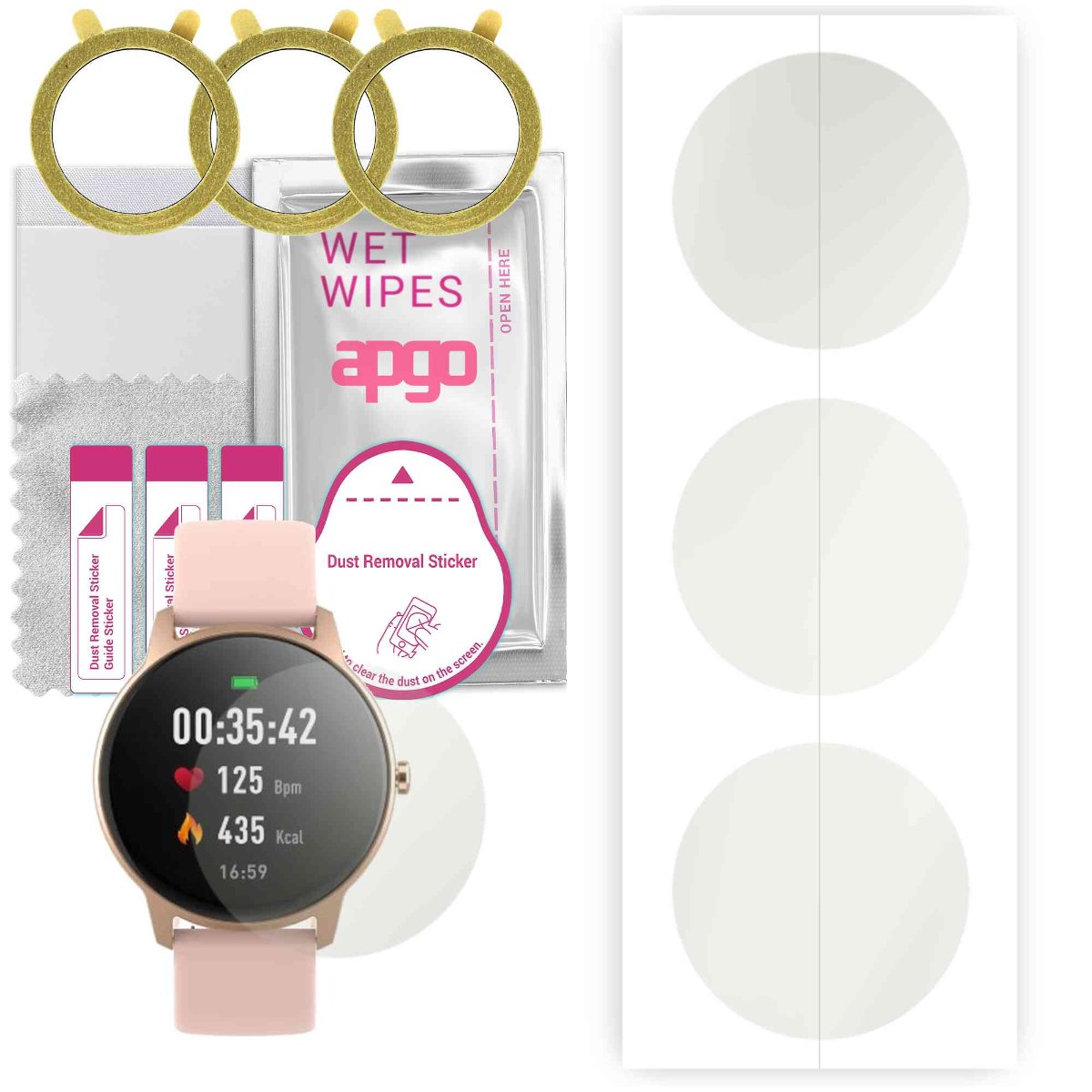 3x Folia hydrożelowa MATOWA do Forever Forevive 2 Slim SB-325 - apgo Smartwatch Hydrogel MATTE Protection Ochrona na ekran smartwatcha